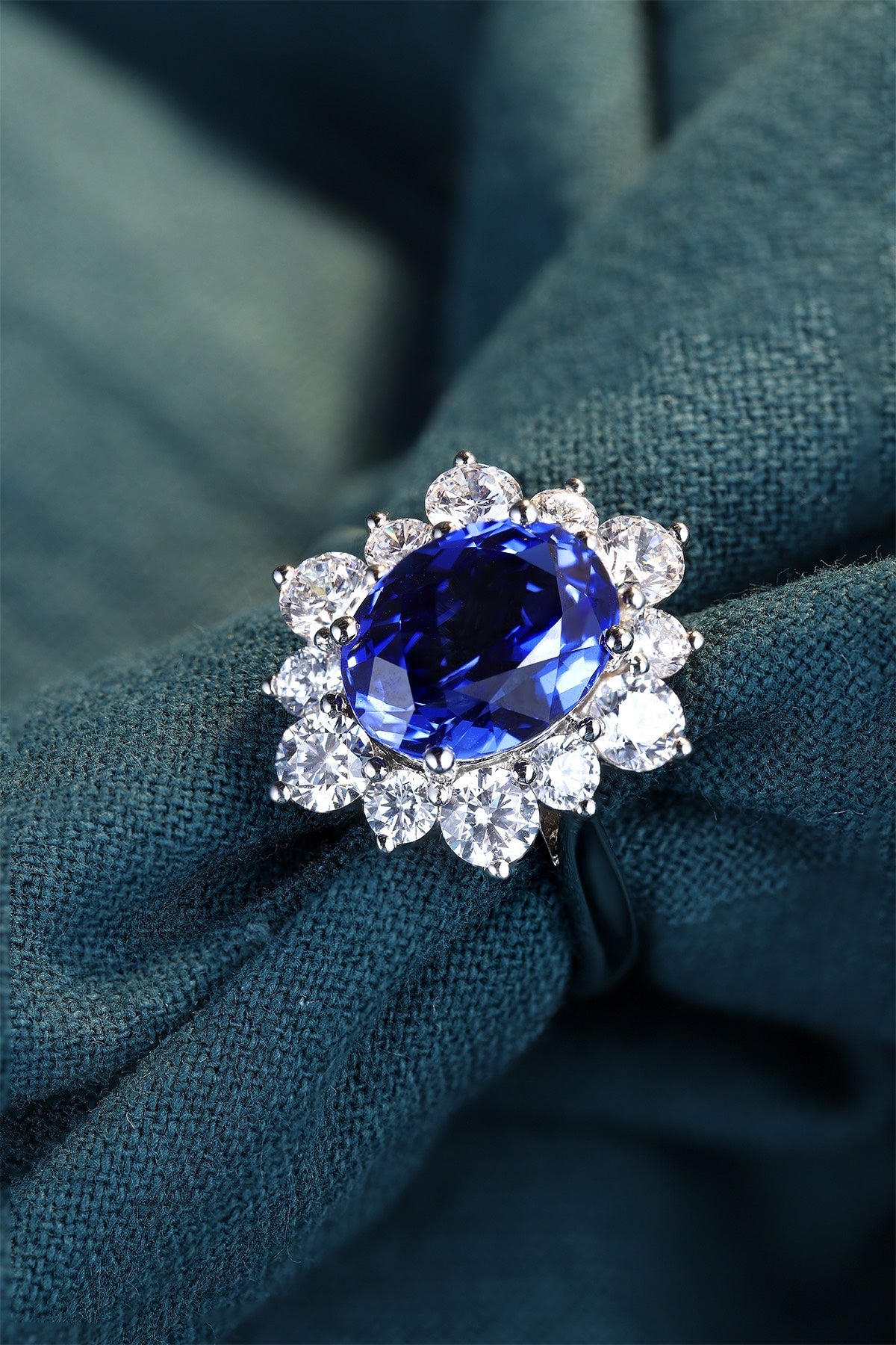 Sterling Silver Lab - Grown Sapphire Ring W – JSABR214Y