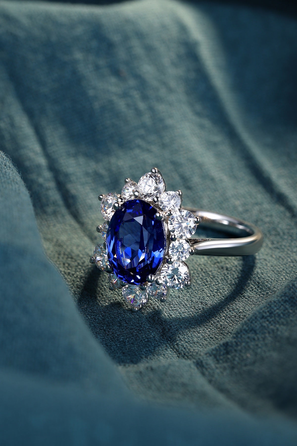 Sterling Silver Lab - Grown Sapphire Ring W – JSABR214Y