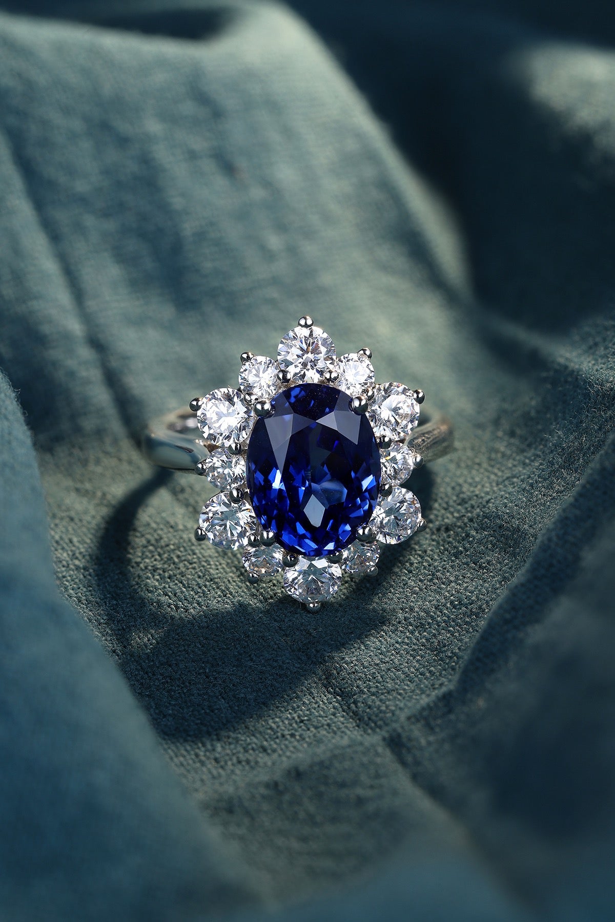 Sterling Silver Lab - Grown Sapphire Ring W – JSABR214Y