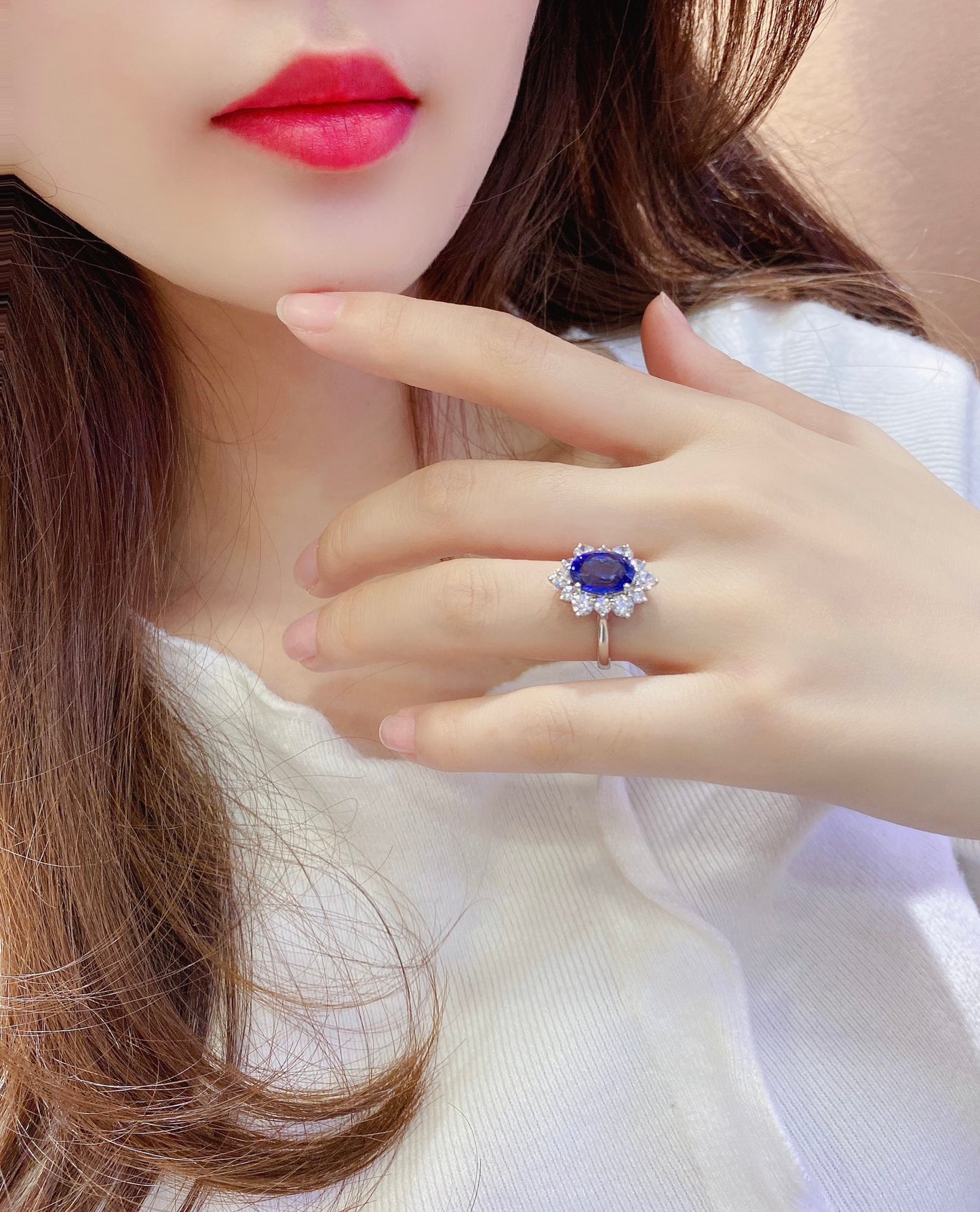Sterling Silver Lab - Grown Sapphire Ring W – JSABR214Y