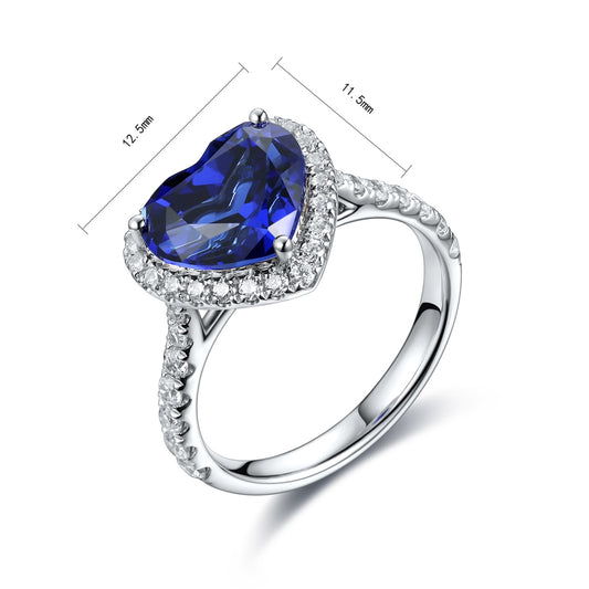 Sterling Silver Lab - Grown Sapphire Ring A – JSABR213Y