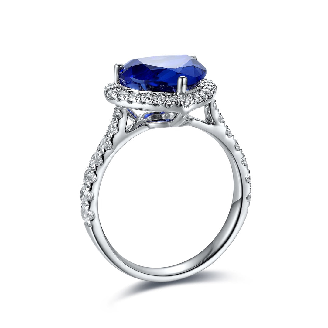 Sterling Silver Lab - Grown Sapphire Ring A – JSABR213Y
