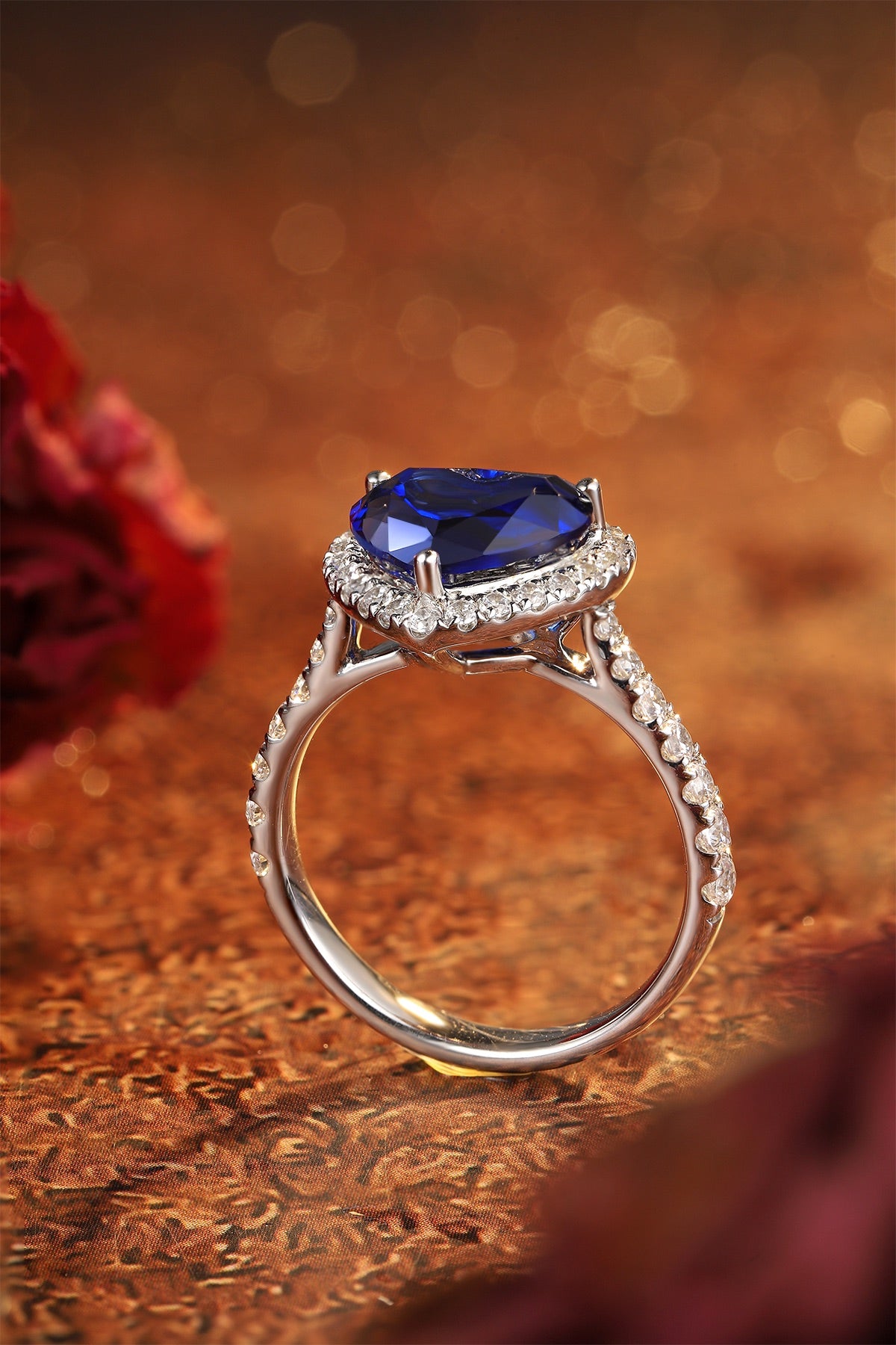 Sterling Silver Lab - Grown Sapphire Ring A – JSABR213Y