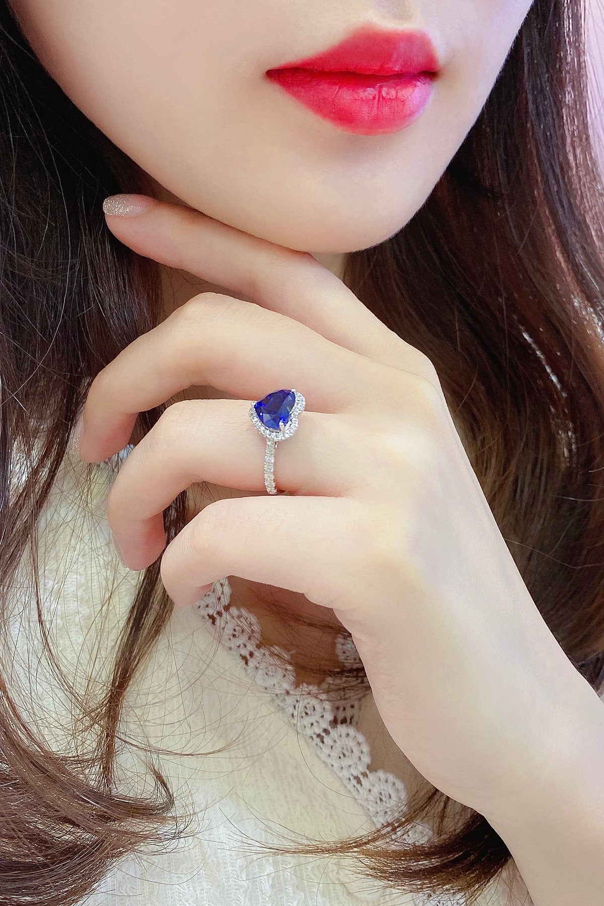 Sterling Silver Lab - Grown Sapphire Ring A – JSABR213Y