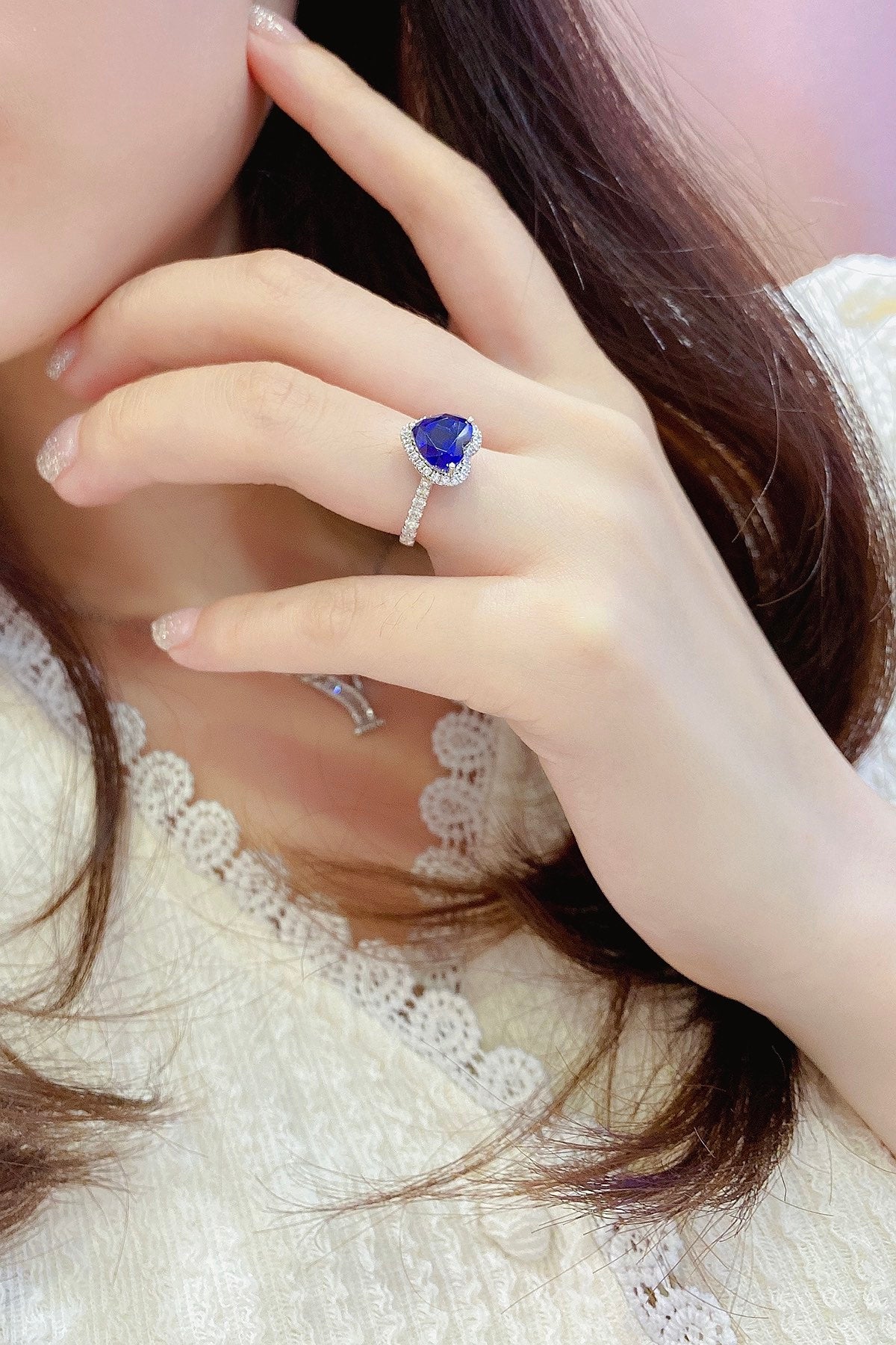 Sterling Silver Lab - Grown Sapphire Ring A – JSABR213Y
