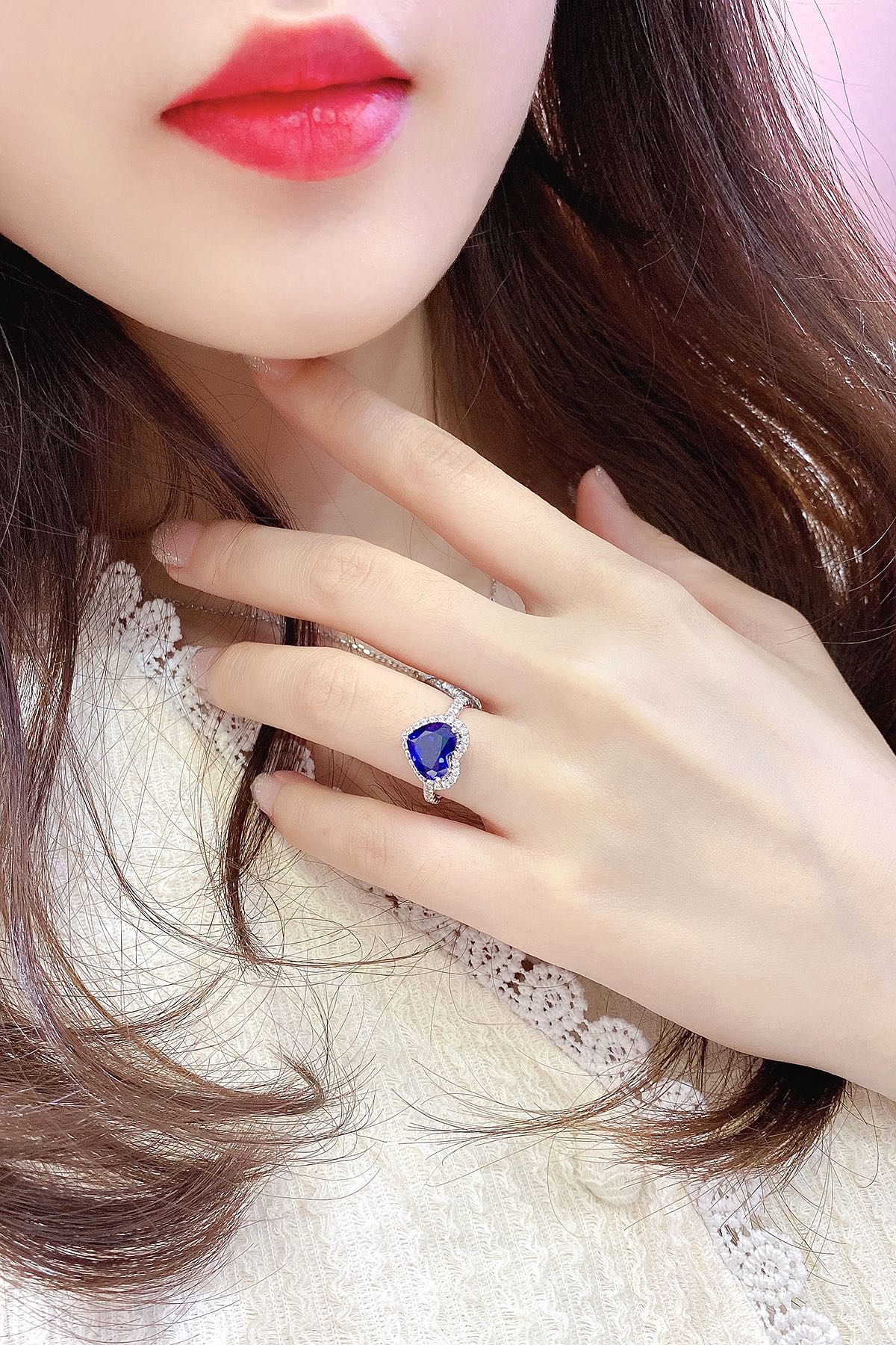 Sterling Silver Lab - Grown Sapphire Ring A – JSABR213Y