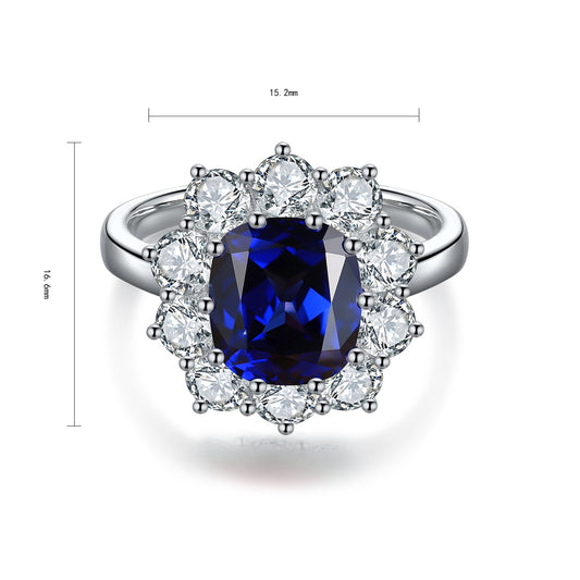 Sterling Silver Lab - Grown Sapphire Ring A – JSABR212Y