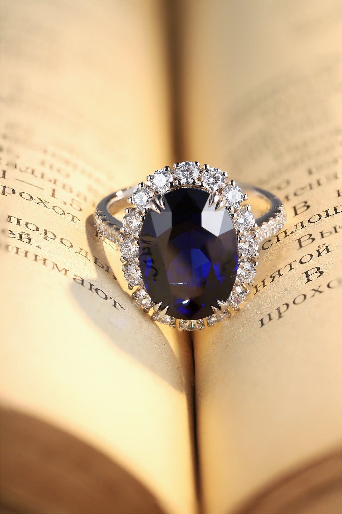 Sterling Silver Lab - Grown Sapphire Ring A – JSABR210Y