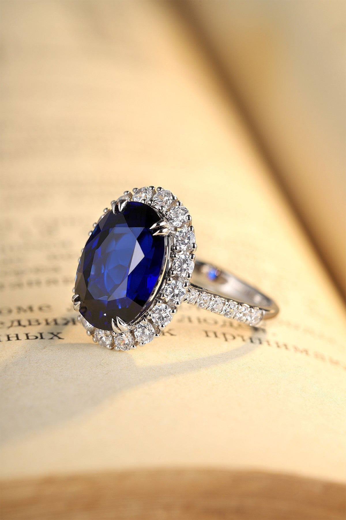 Sterling Silver Lab - Grown Sapphire Ring A – JSABR210Y