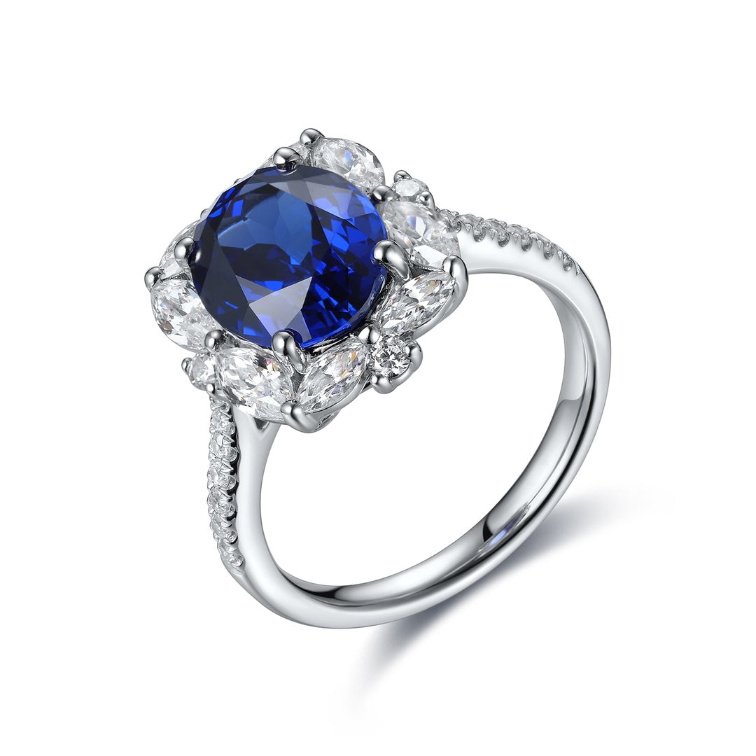Sterling Silver Lab - Grown Sapphire Ring A – JSABR209Y