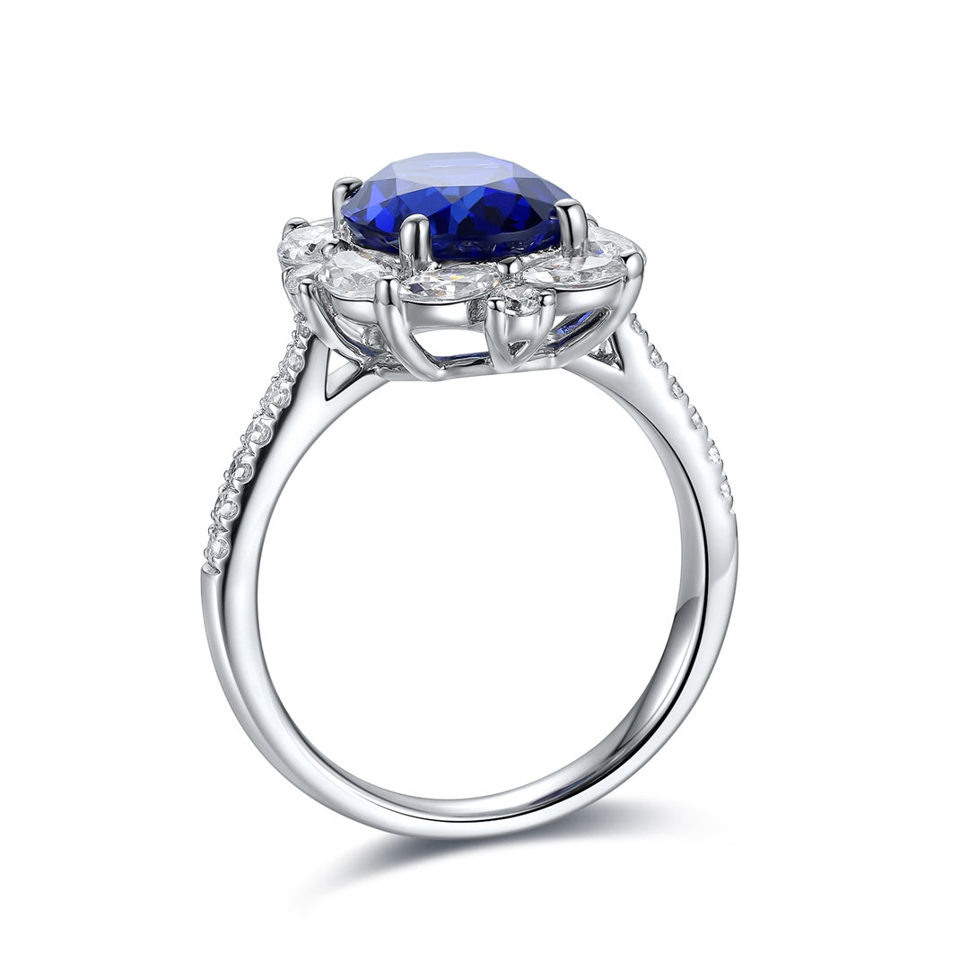 Sterling Silver Lab - Grown Sapphire Ring A – JSABR209Y