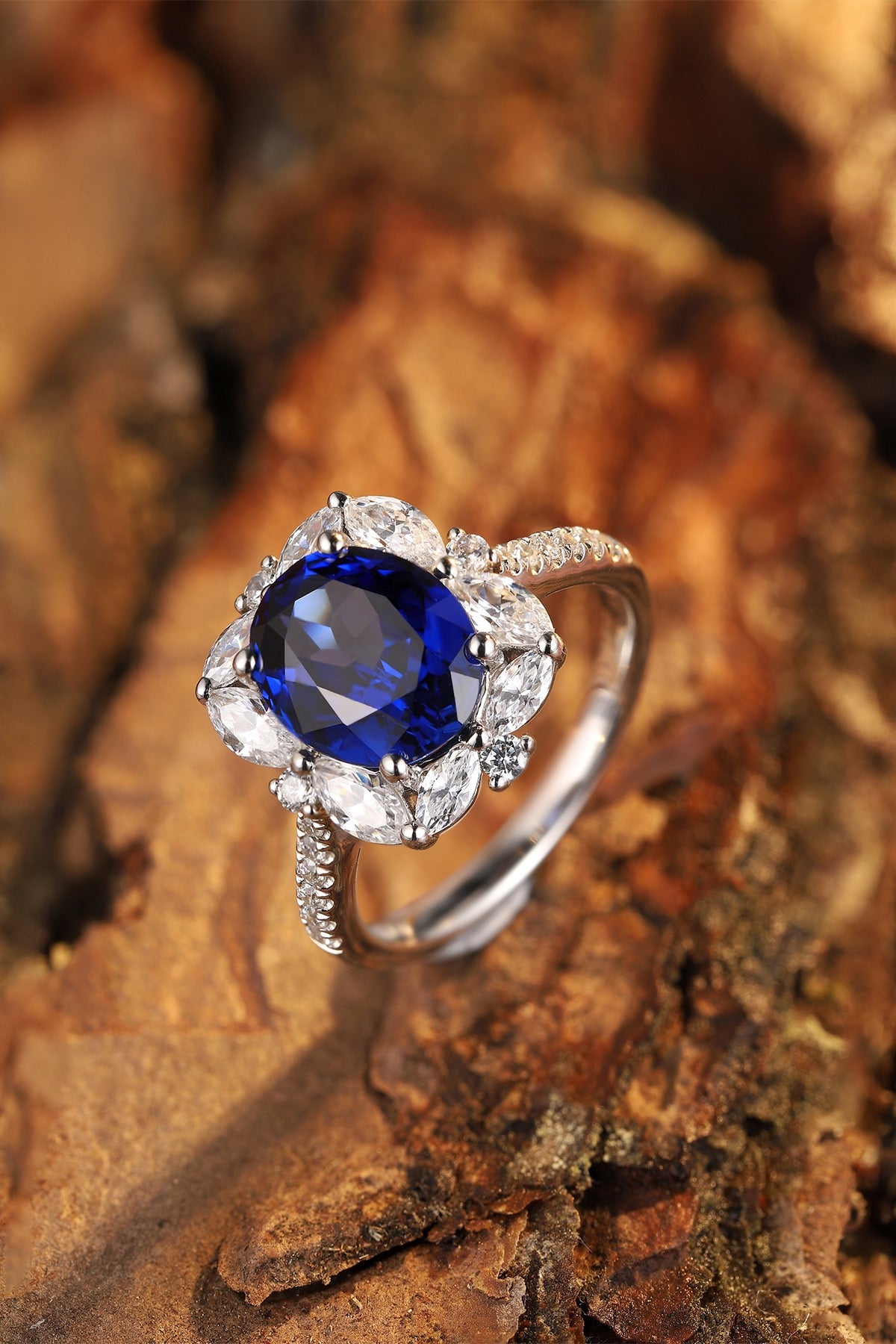 Sterling Silver Lab - Grown Sapphire Ring A – JSABR209Y