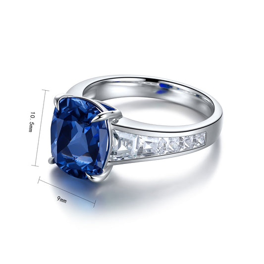 Sterling Silver Lab - Grown Sapphire Ring A – JSABR204Y