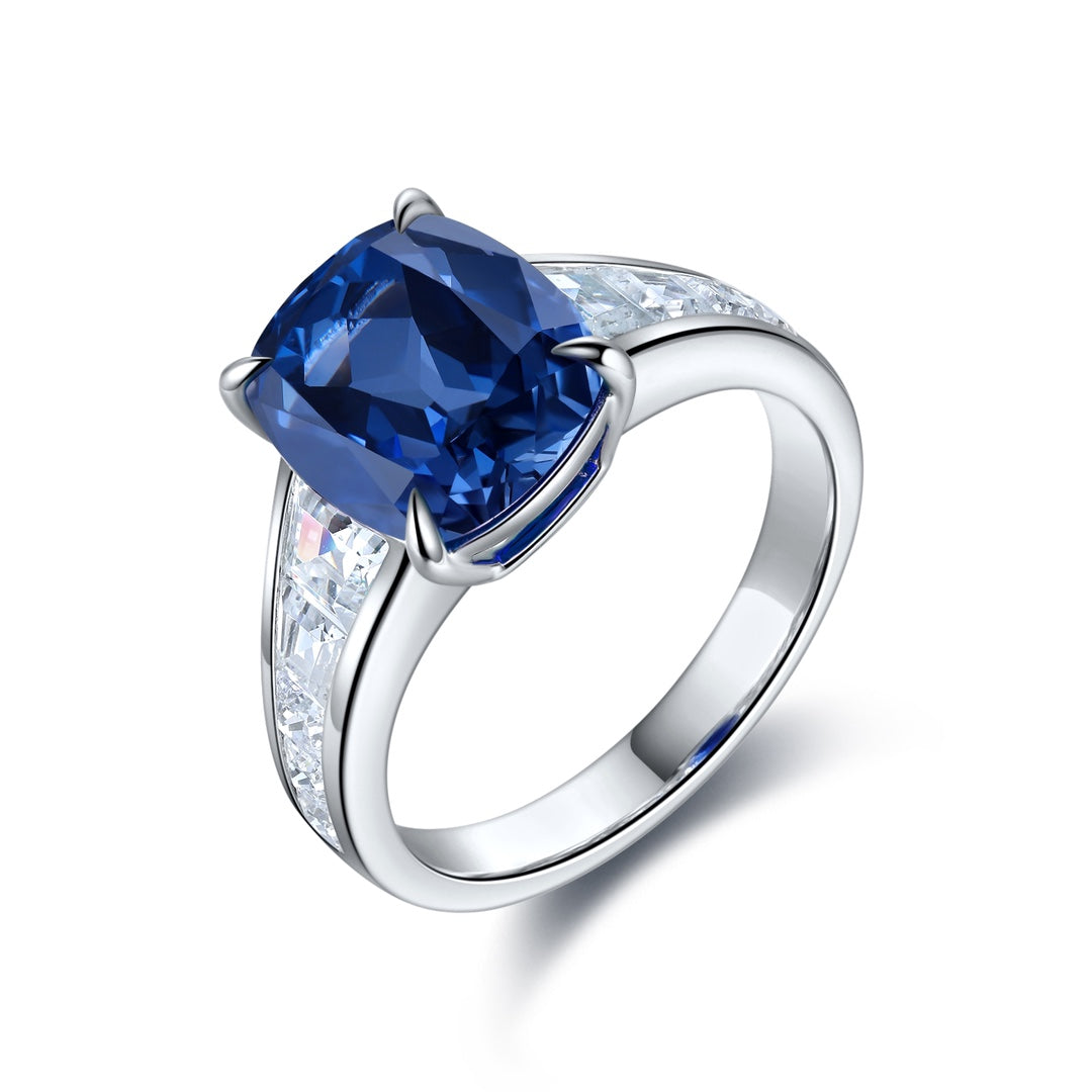 Sterling Silver Lab - Grown Sapphire Ring A – JSABR204Y