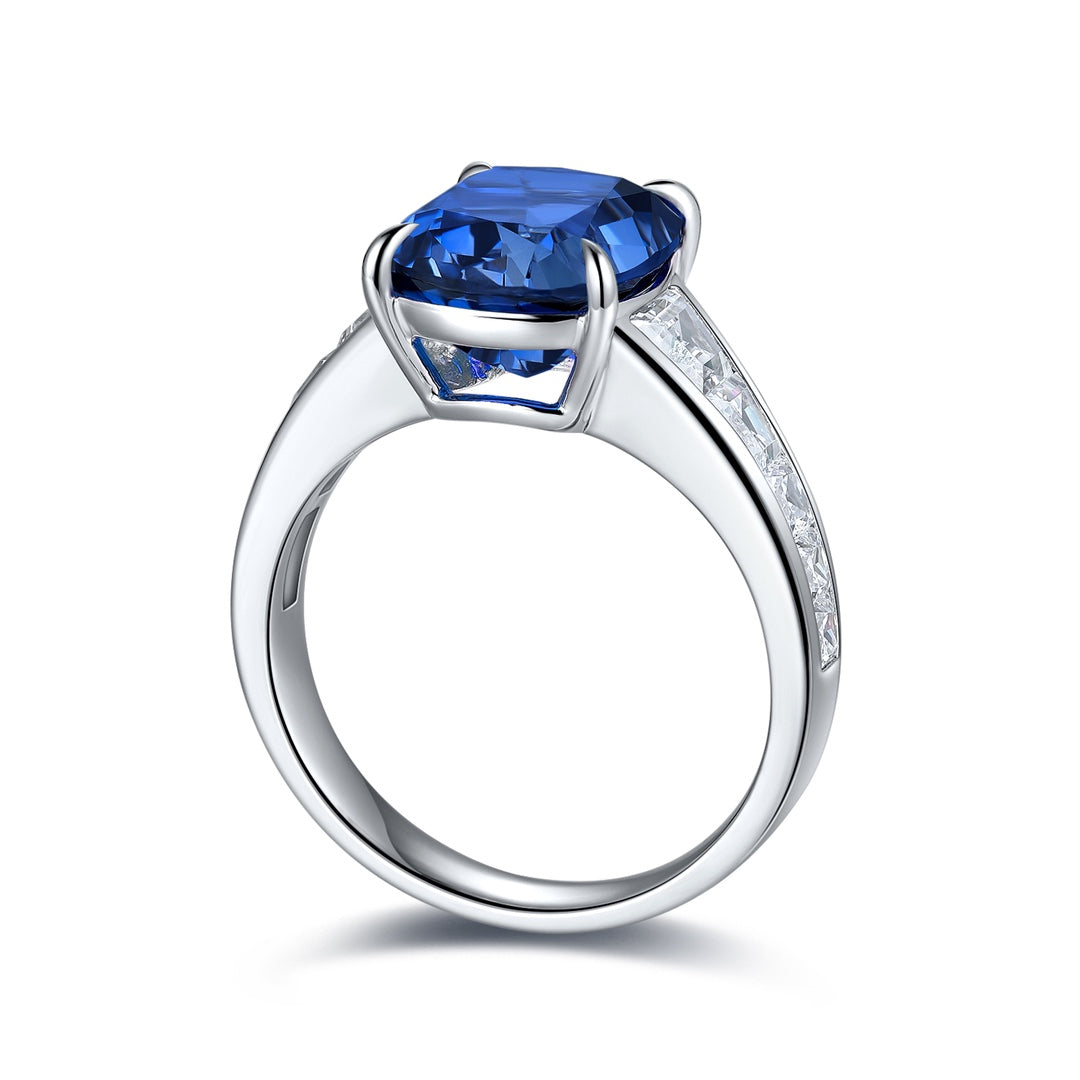 Sterling Silver Lab - Grown Sapphire Ring A – JSABR204Y