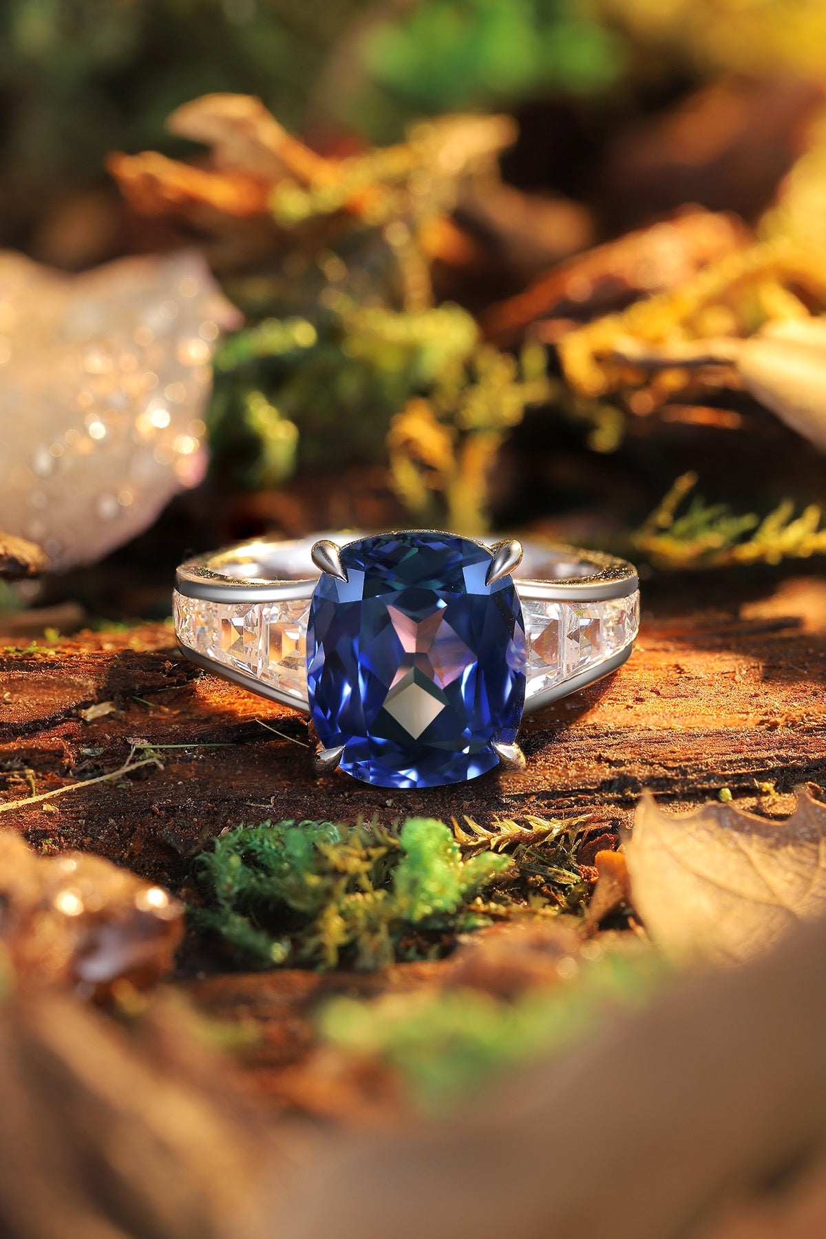 Sterling Silver Lab - Grown Sapphire Ring A – JSABR204Y