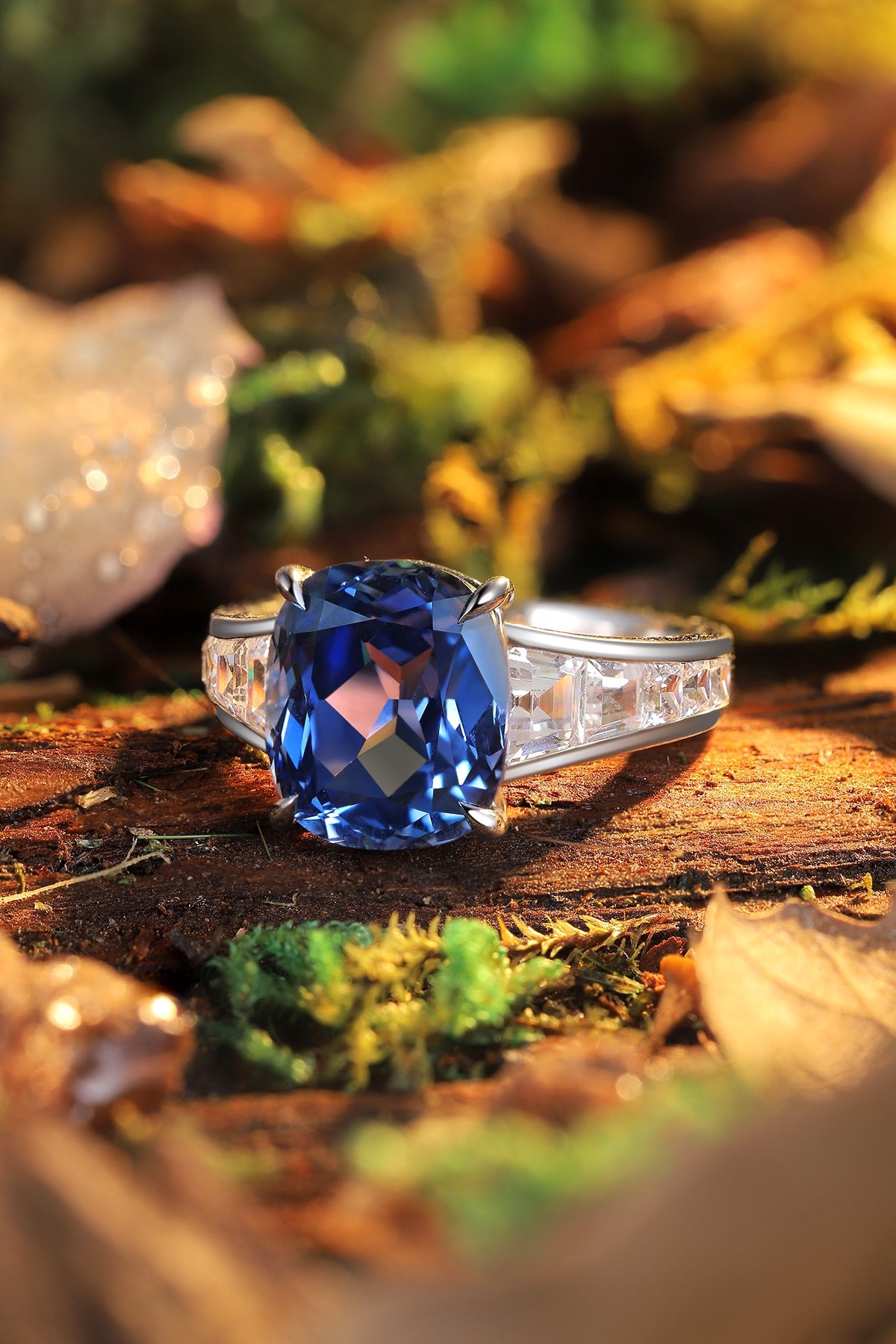 Sterling Silver Lab - Grown Sapphire Ring A – JSABR204Y