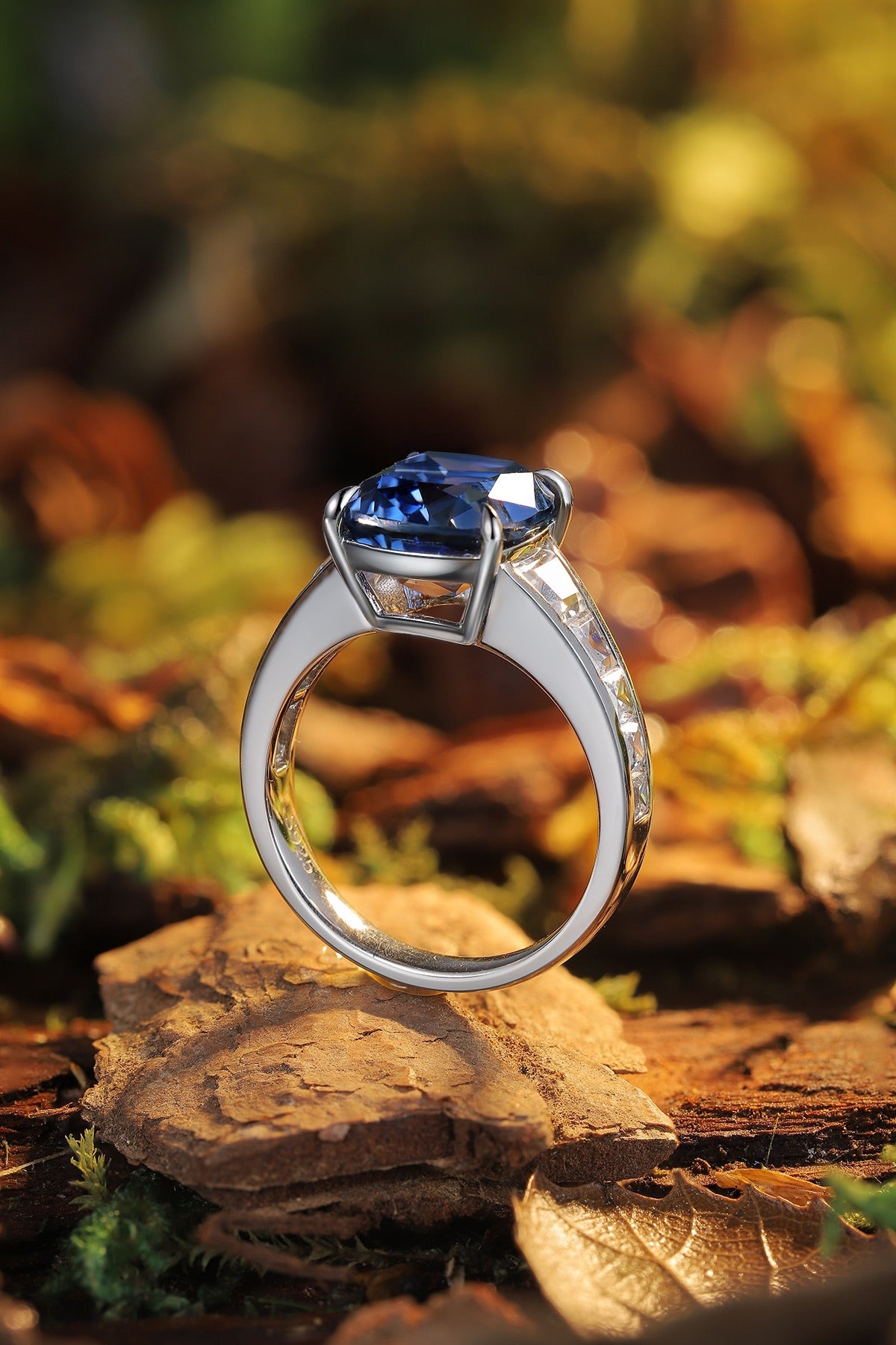 Sterling Silver Lab - Grown Sapphire Ring A – JSABR204Y