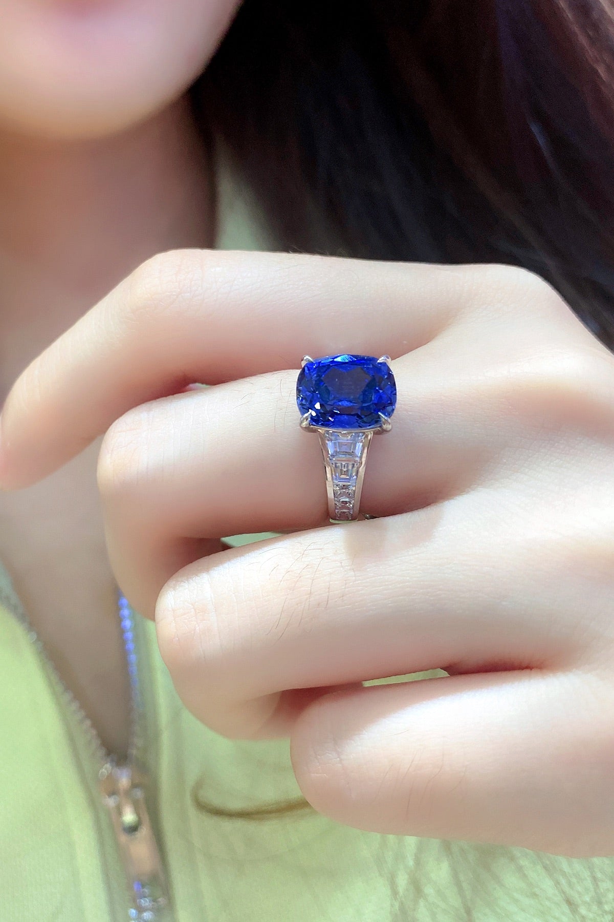 Sterling Silver Lab - Grown Sapphire Ring A – JSABR204Y