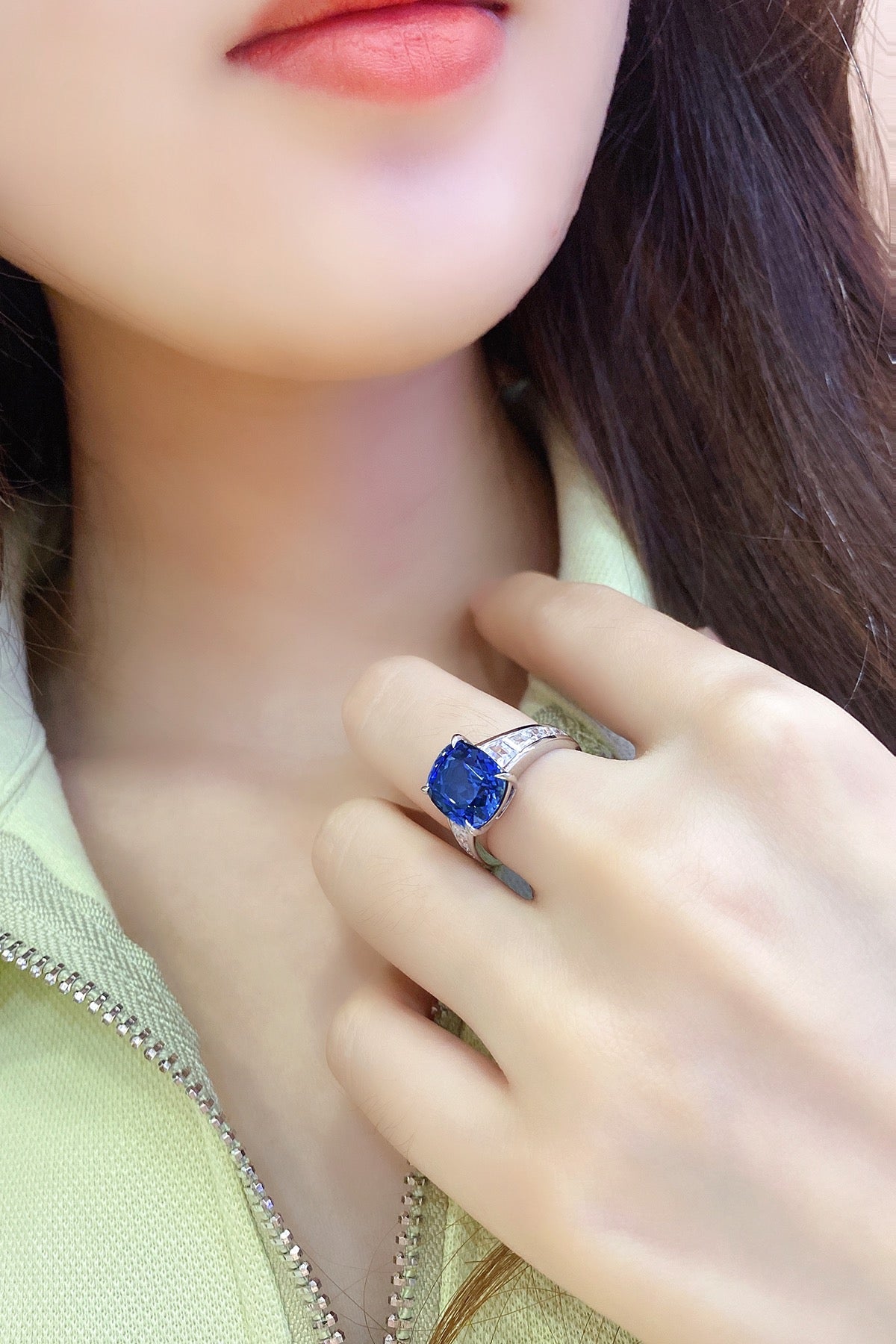 Sterling Silver Lab - Grown Sapphire Ring A – JSABR204Y