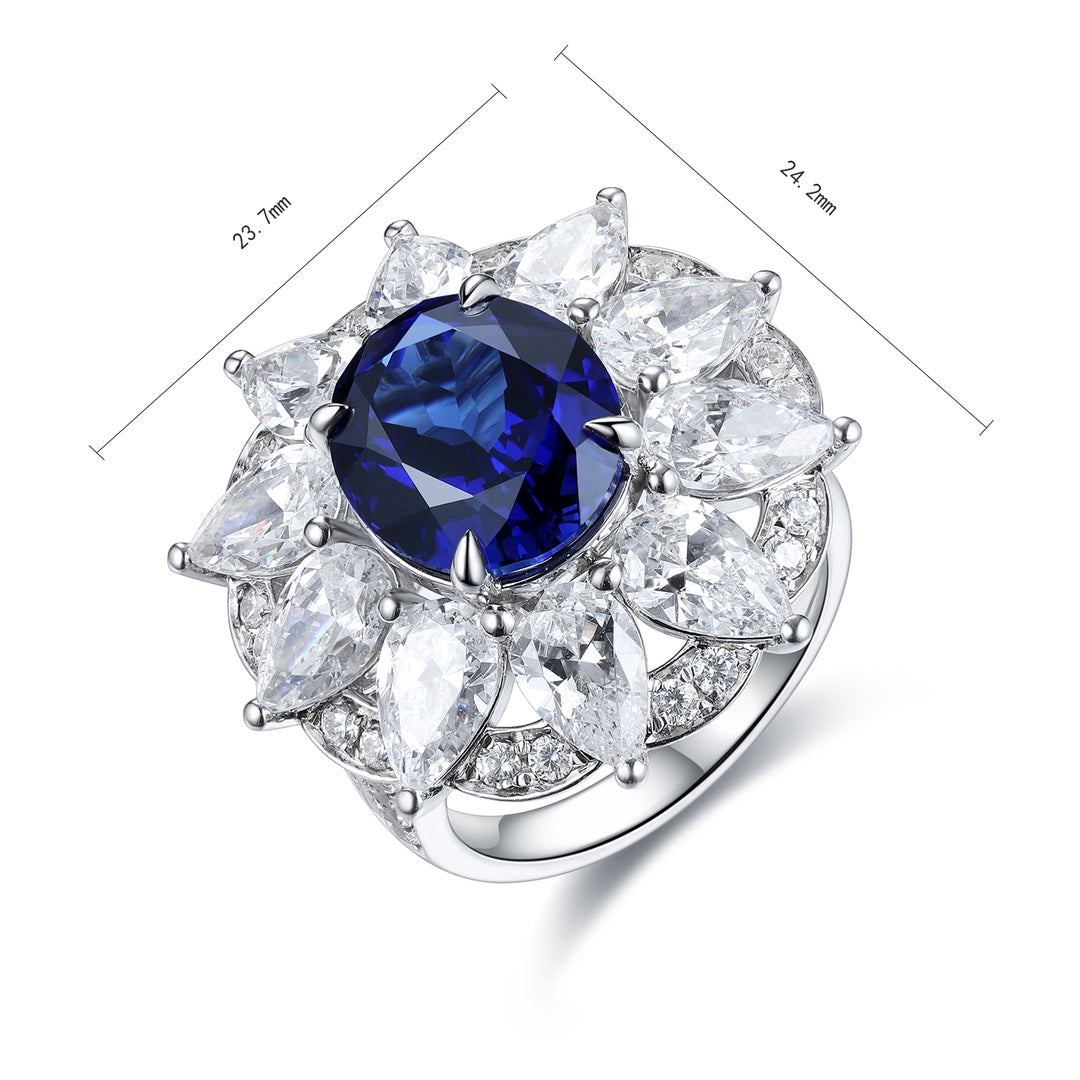 Sterling Silver Lab - Grown Sapphire Ring A – JSABR197Y