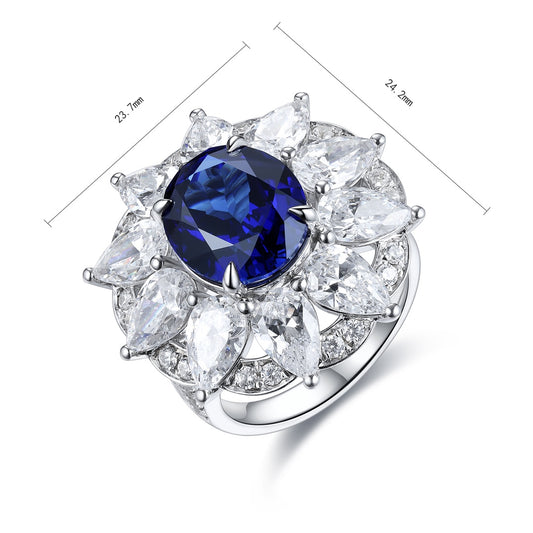 Sterling Silver Lab - Grown Sapphire Ring A – JSABR197Y