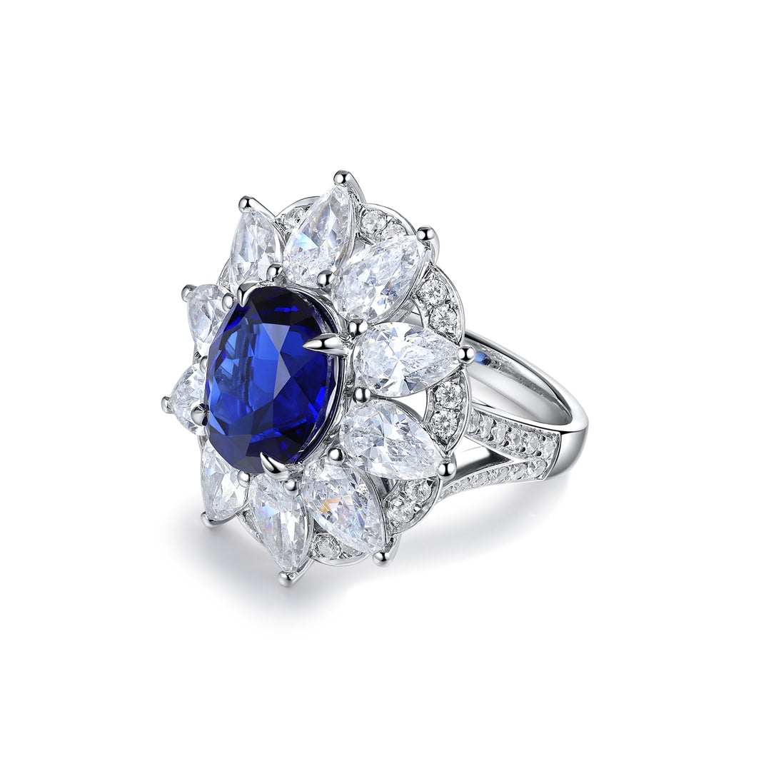 Sterling Silver Lab - Grown Sapphire Ring A – JSABR197Y