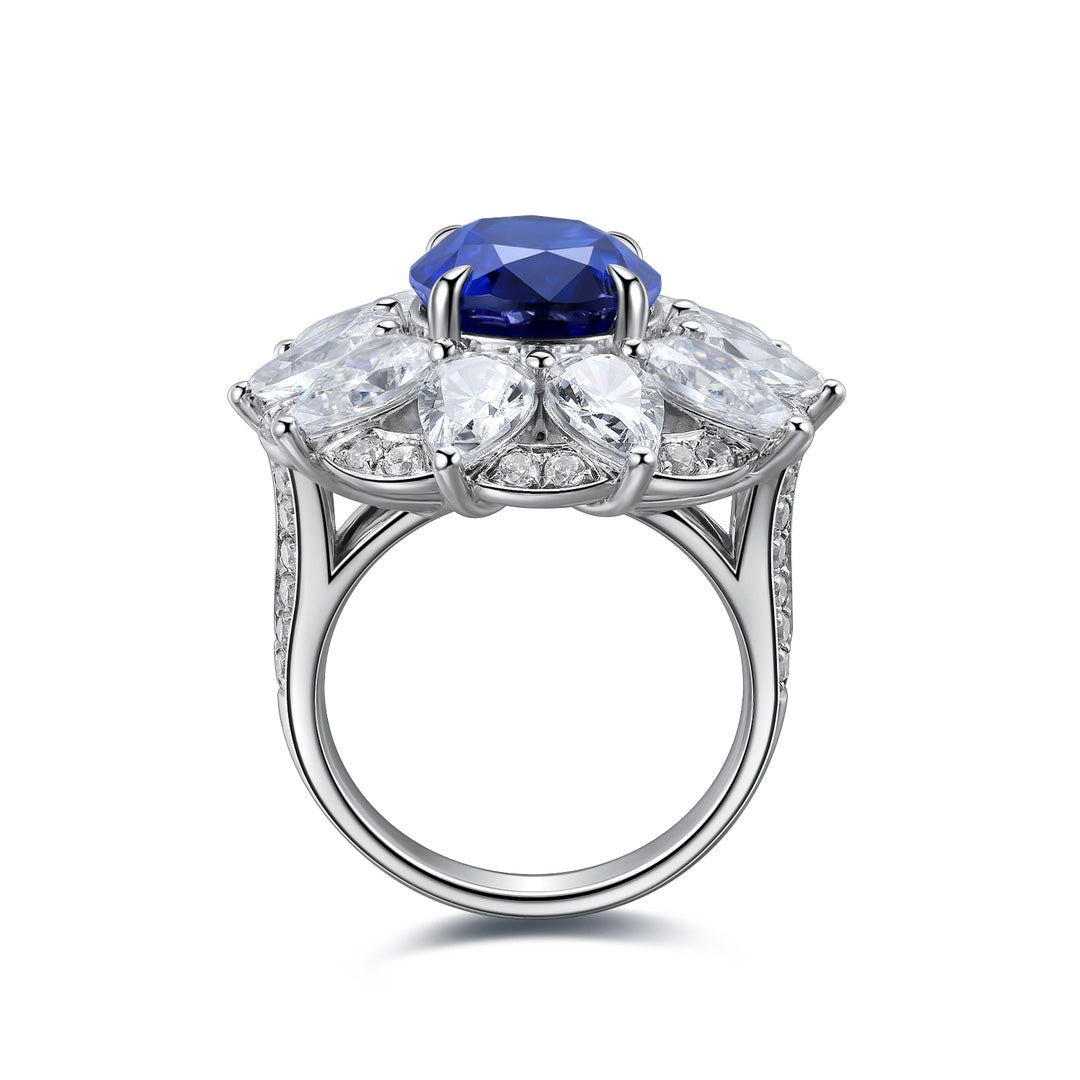 Sterling Silver Lab - Grown Sapphire Ring A – JSABR197Y