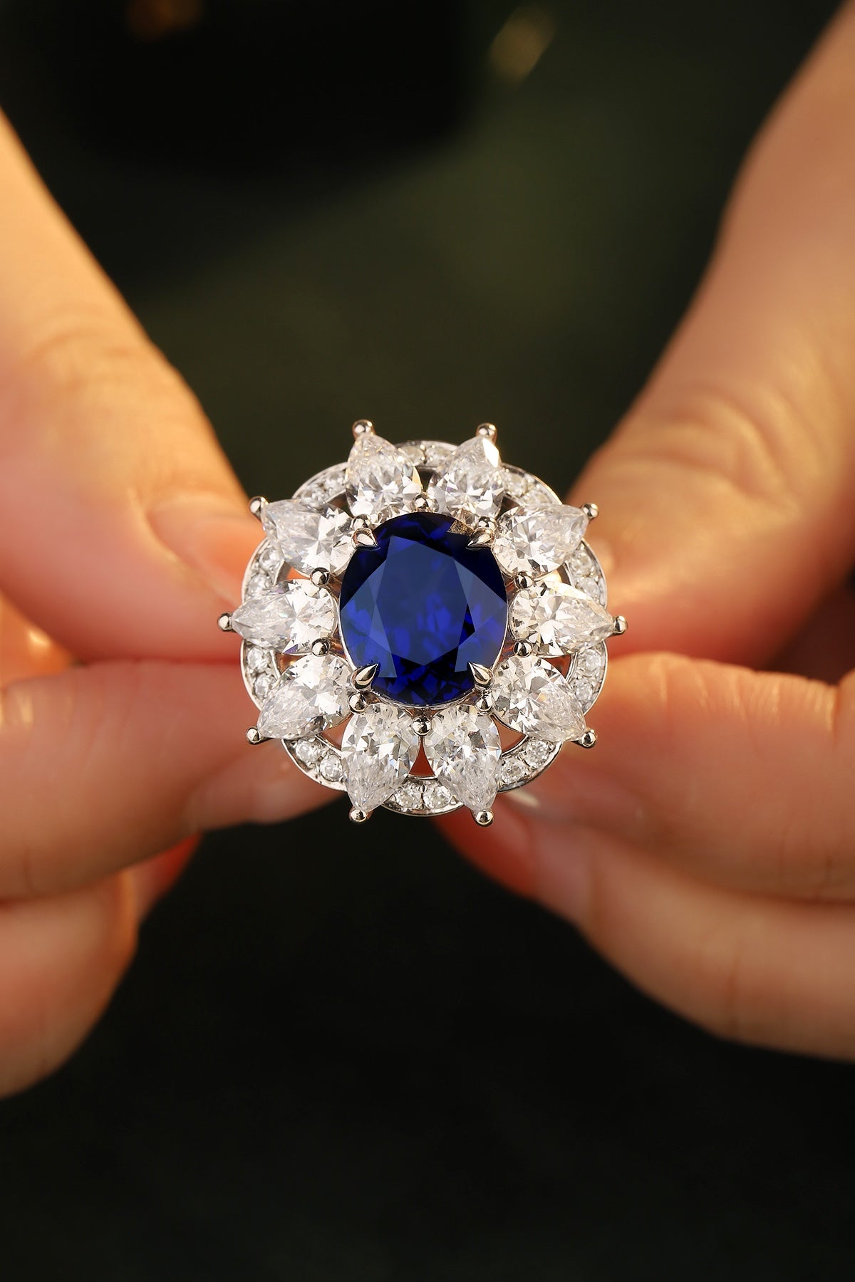 Sterling Silver Lab - Grown Sapphire Ring A – JSABR197Y