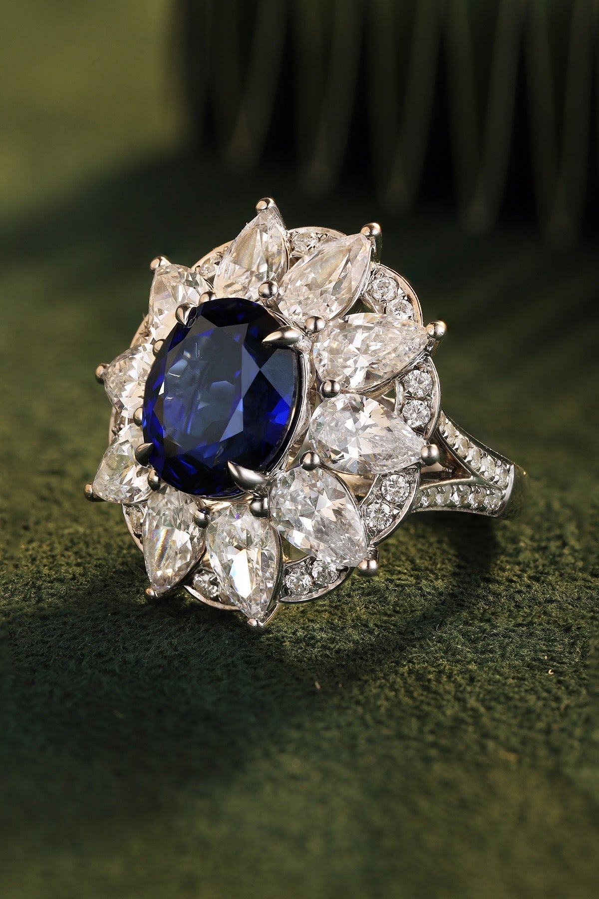 Sterling Silver Lab - Grown Sapphire Ring A – JSABR197Y