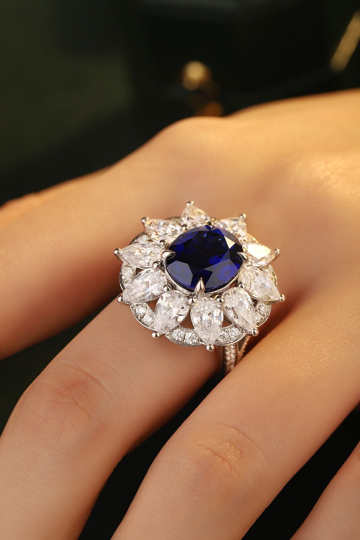 Sterling Silver Lab - Grown Sapphire Ring A – JSABR197Y