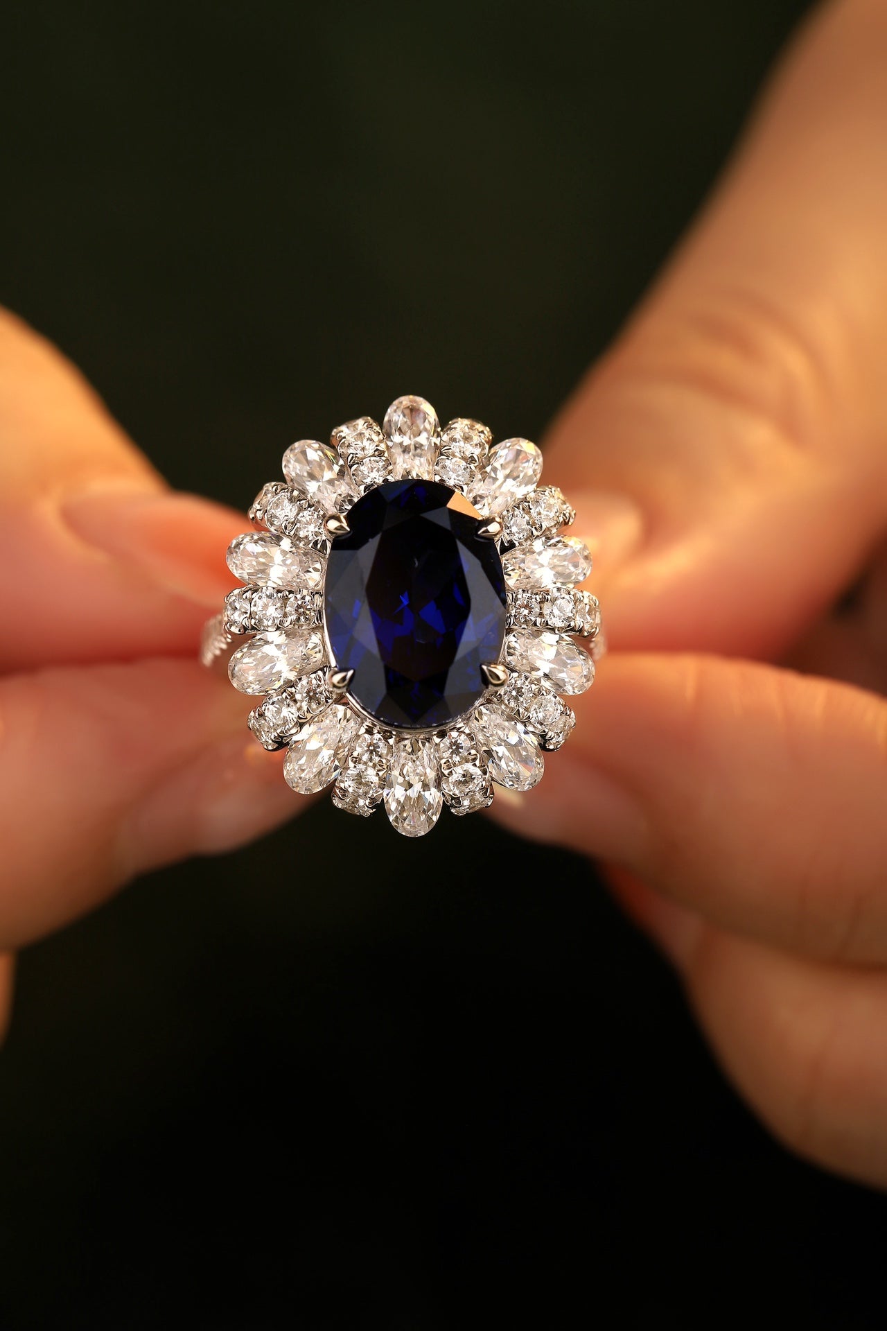 Sterling Silver Lab - Grown Sapphire Ring W – JSABR191Y