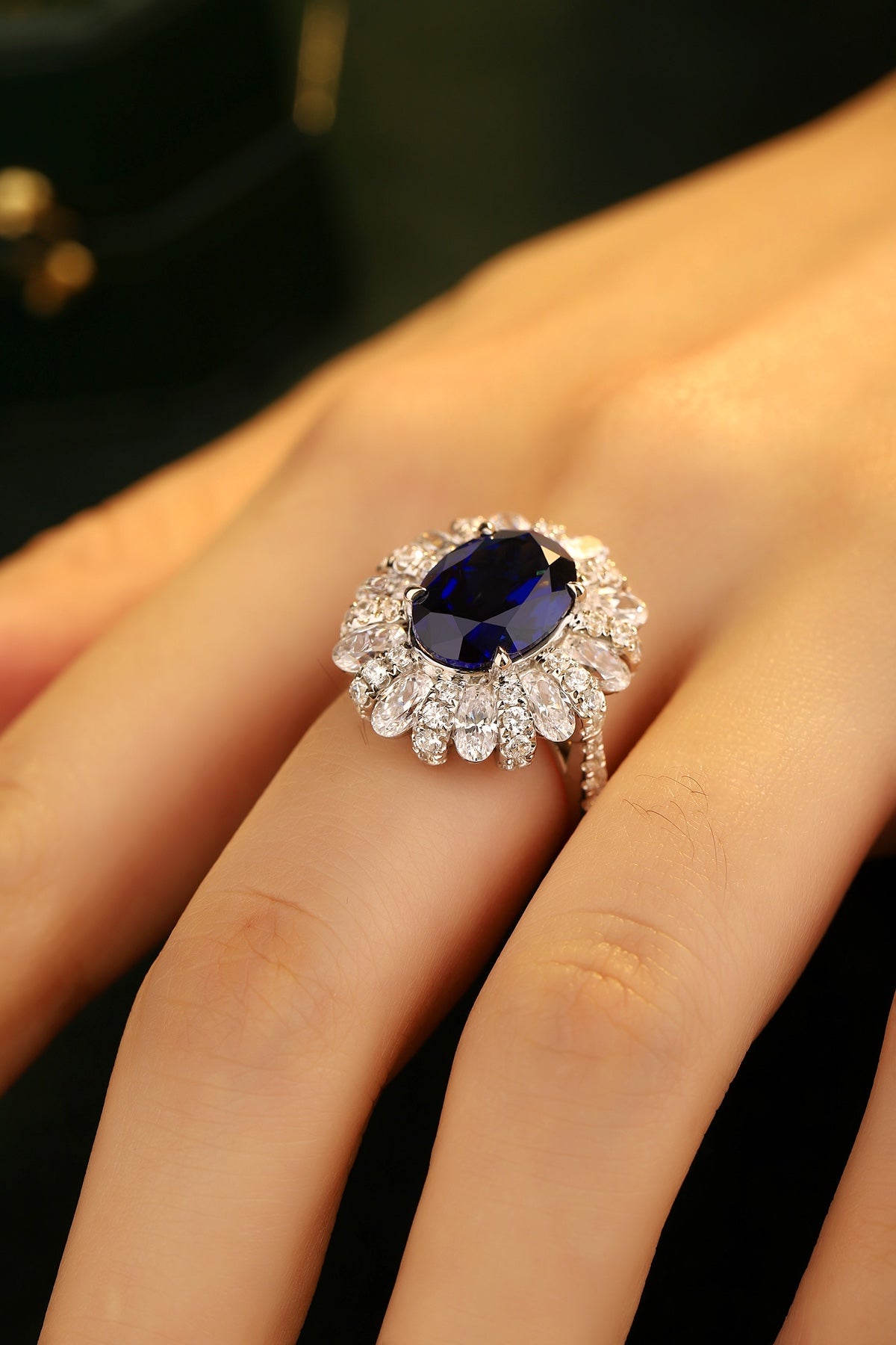 Sterling Silver Lab - Grown Sapphire Ring W – JSABR191Y