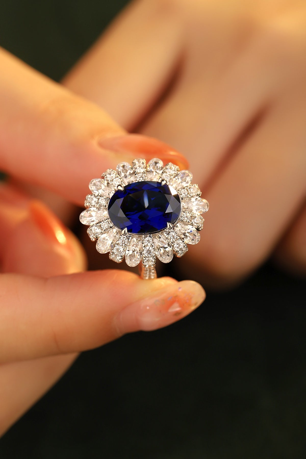 Sterling Silver Lab - Grown Sapphire Ring W – JSABR191Y