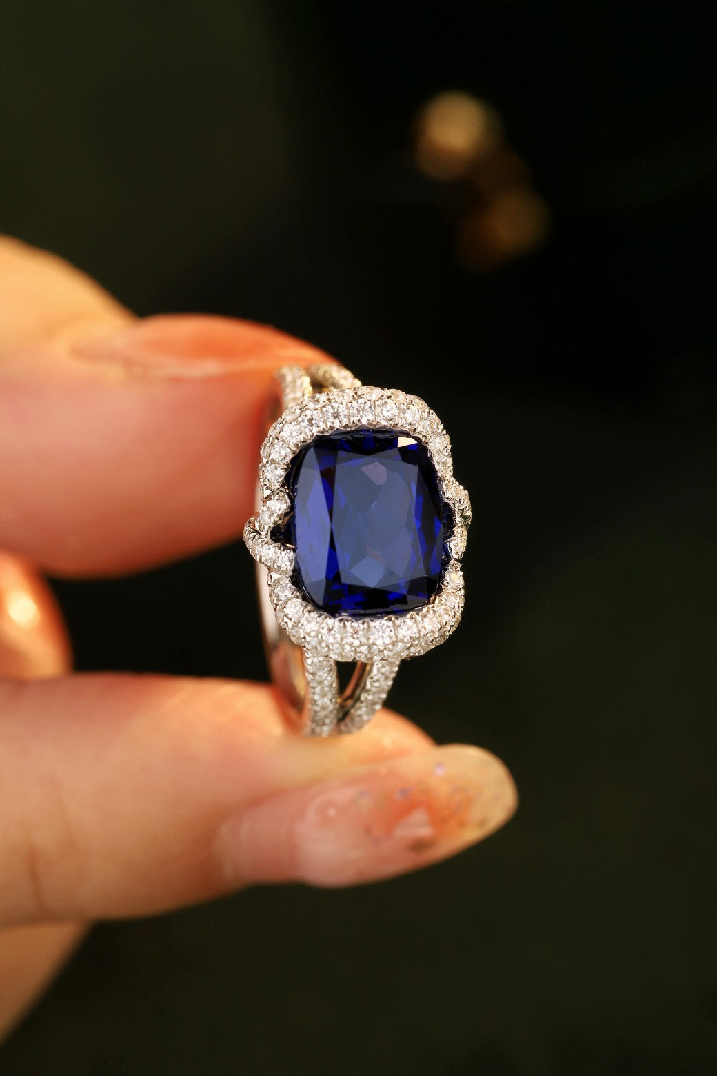Sterling Silver Lab - Grown Sapphire Ring W – JSABR188Y