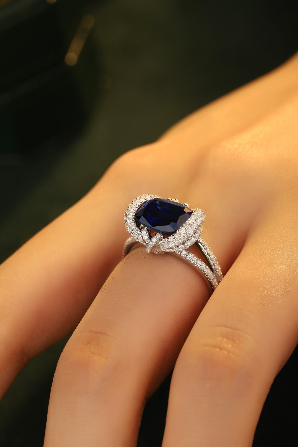 Sterling Silver Lab - Grown Sapphire Ring W – JSABR188Y