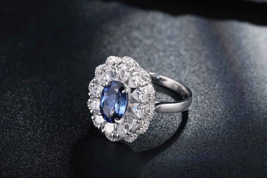 Sterling Silver Lab - Grown Sapphire Ring A – JSABR176Y