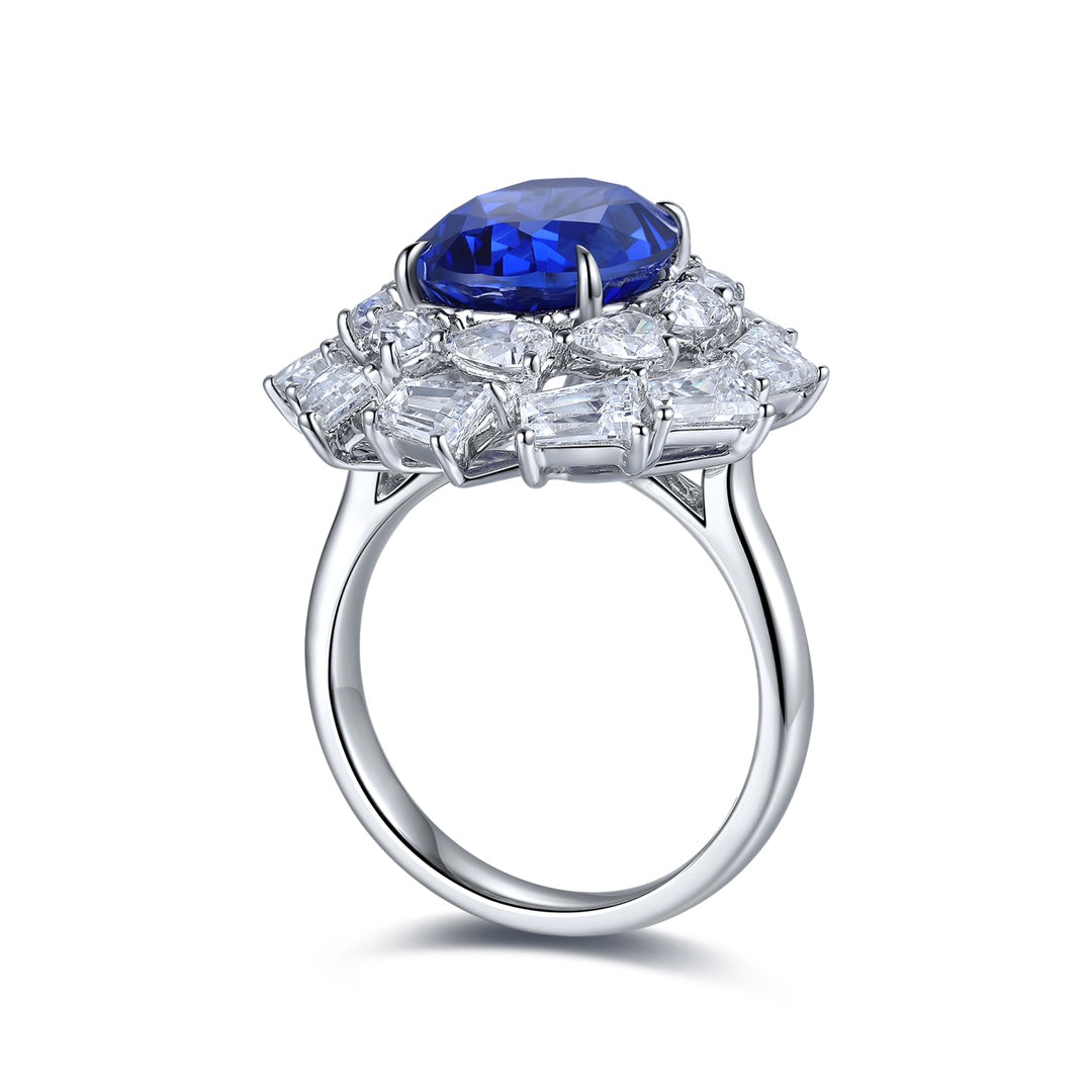 Sterling Silver Lab - Grown Sapphire Ring A – JSABR150Y