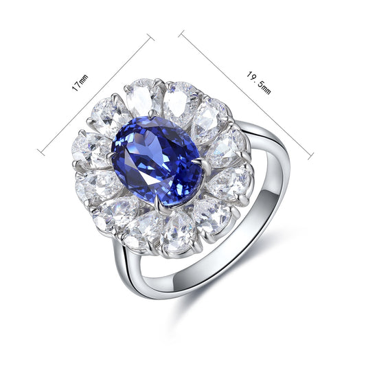 Sterling Silver Lab - Grown Sapphire Ring A – JSABR138Y