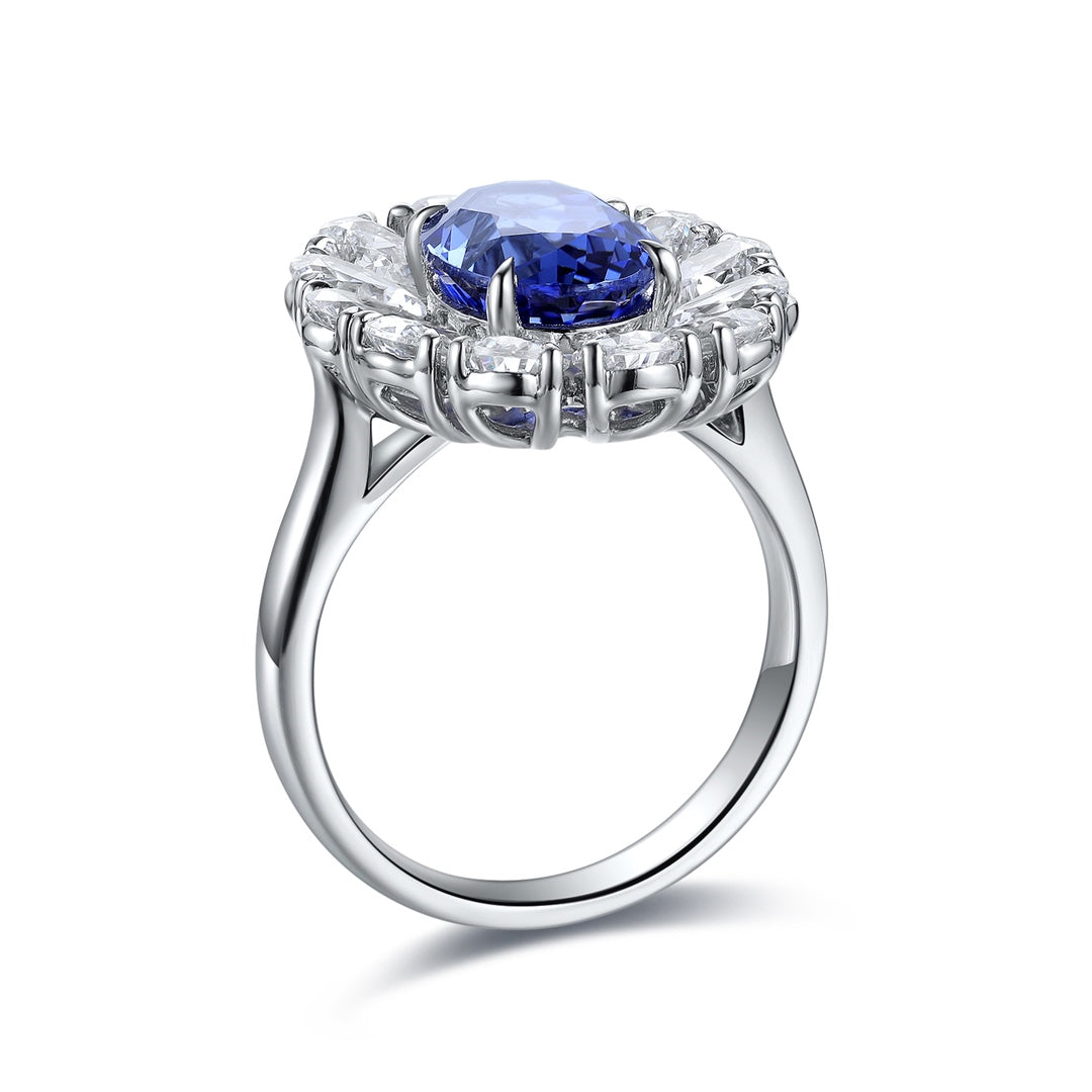Sterling Silver Lab - Grown Sapphire Ring A – JSABR138Y
