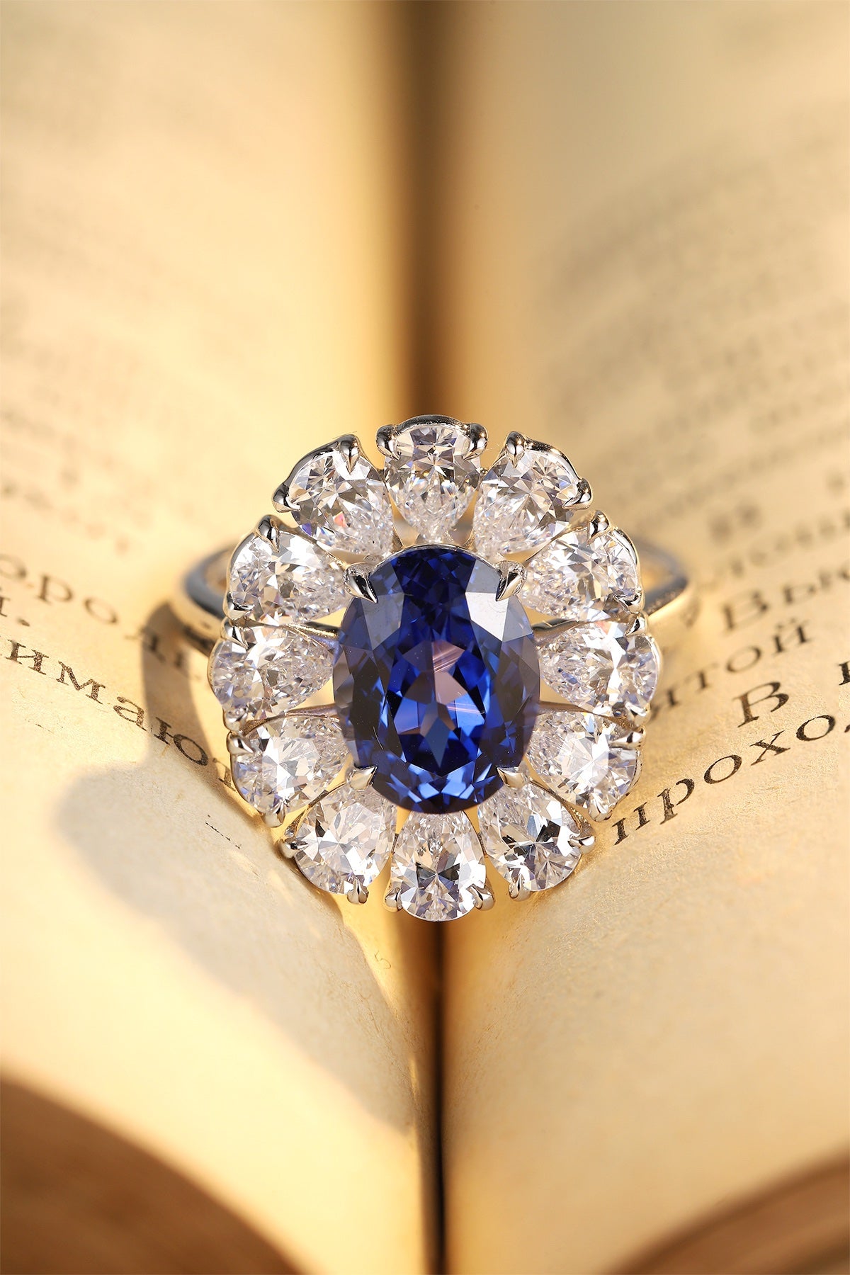Sterling Silver Lab - Grown Sapphire Ring A – JSABR138Y