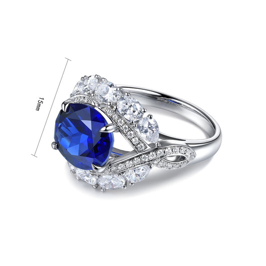 Sterling Silver Lab - Grown Sapphire Ring A – JSABR123Y