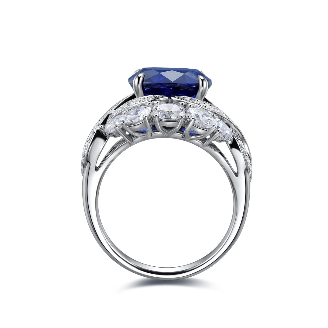 Sterling Silver Lab - Grown Sapphire Ring A – JSABR123Y