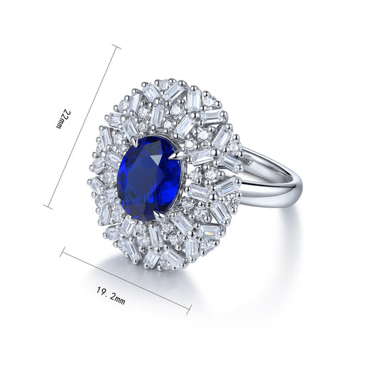 Sterling Silver Lab - Grown Sapphire Ring A – JSABR120Y
