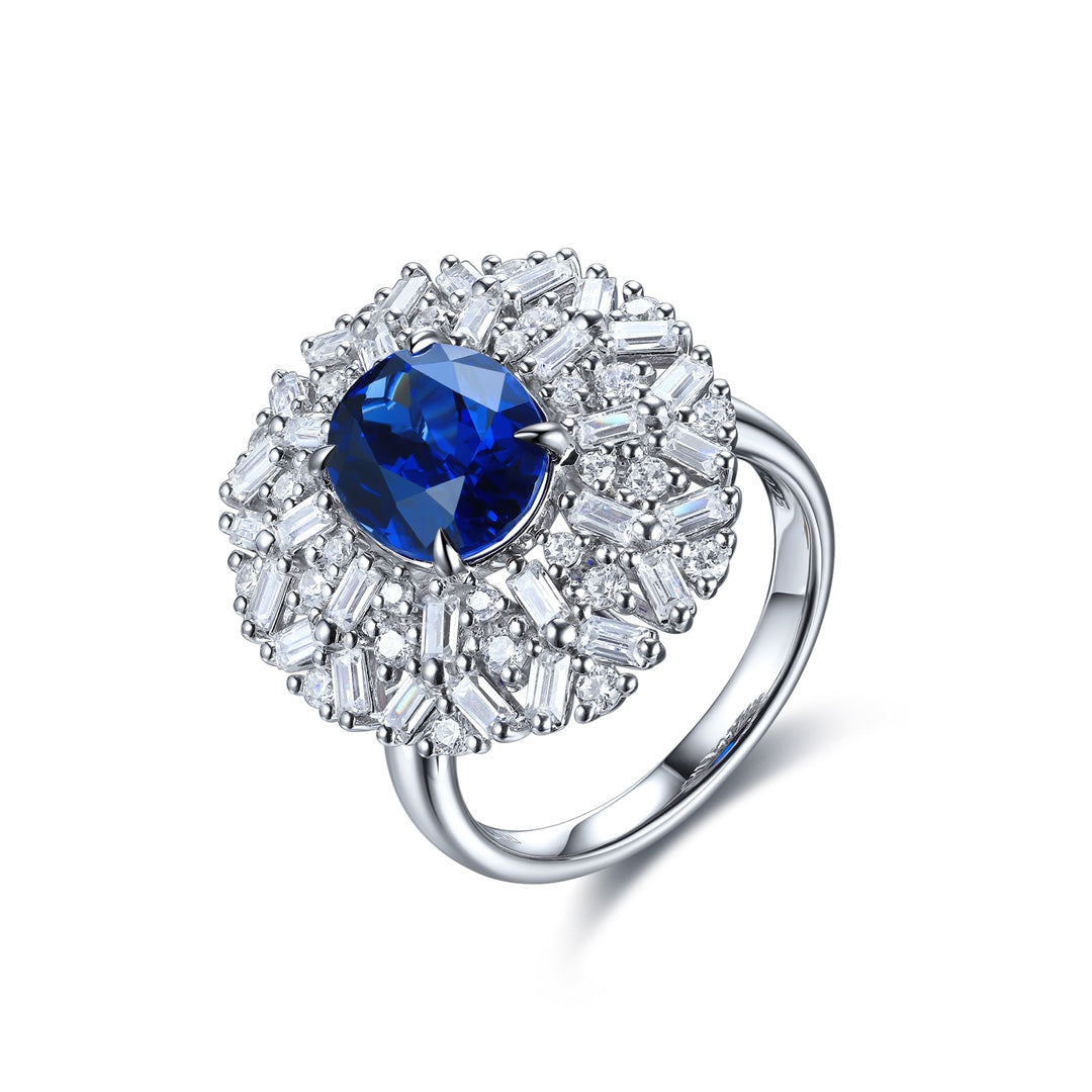 Sterling Silver Lab - Grown Sapphire Ring A – JSABR120Y