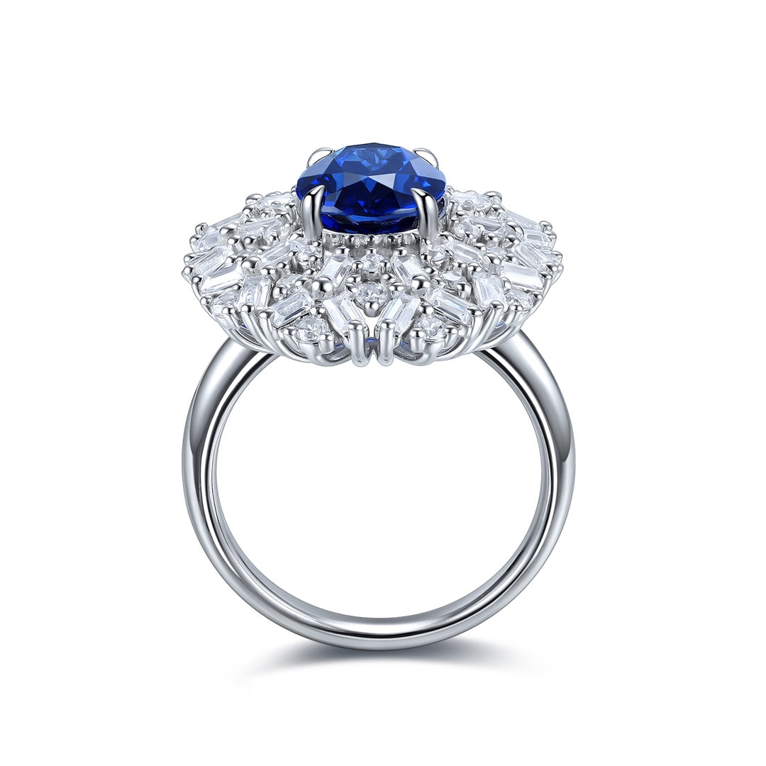 Sterling Silver Lab - Grown Sapphire Ring A – JSABR120Y