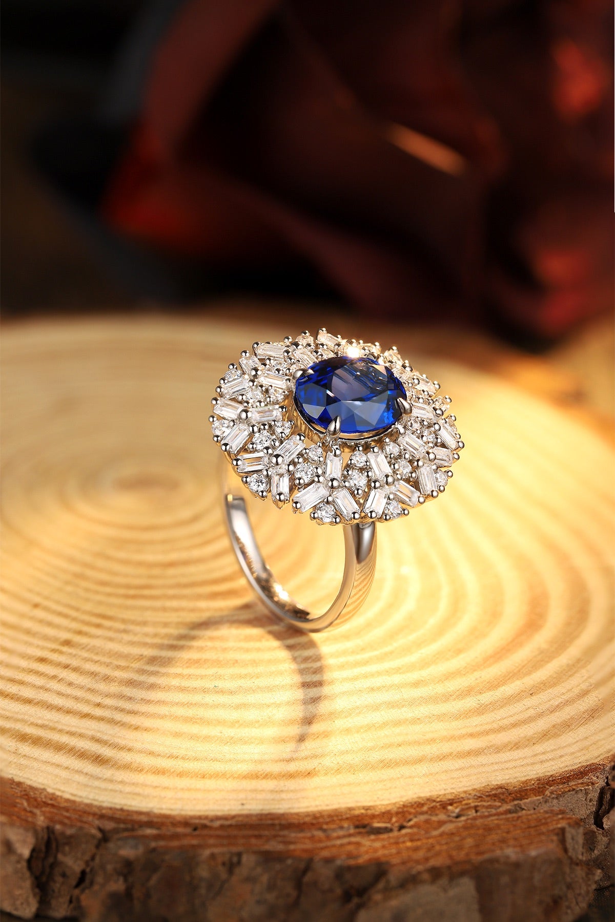 Sterling Silver Lab - Grown Sapphire Ring A – JSABR120Y