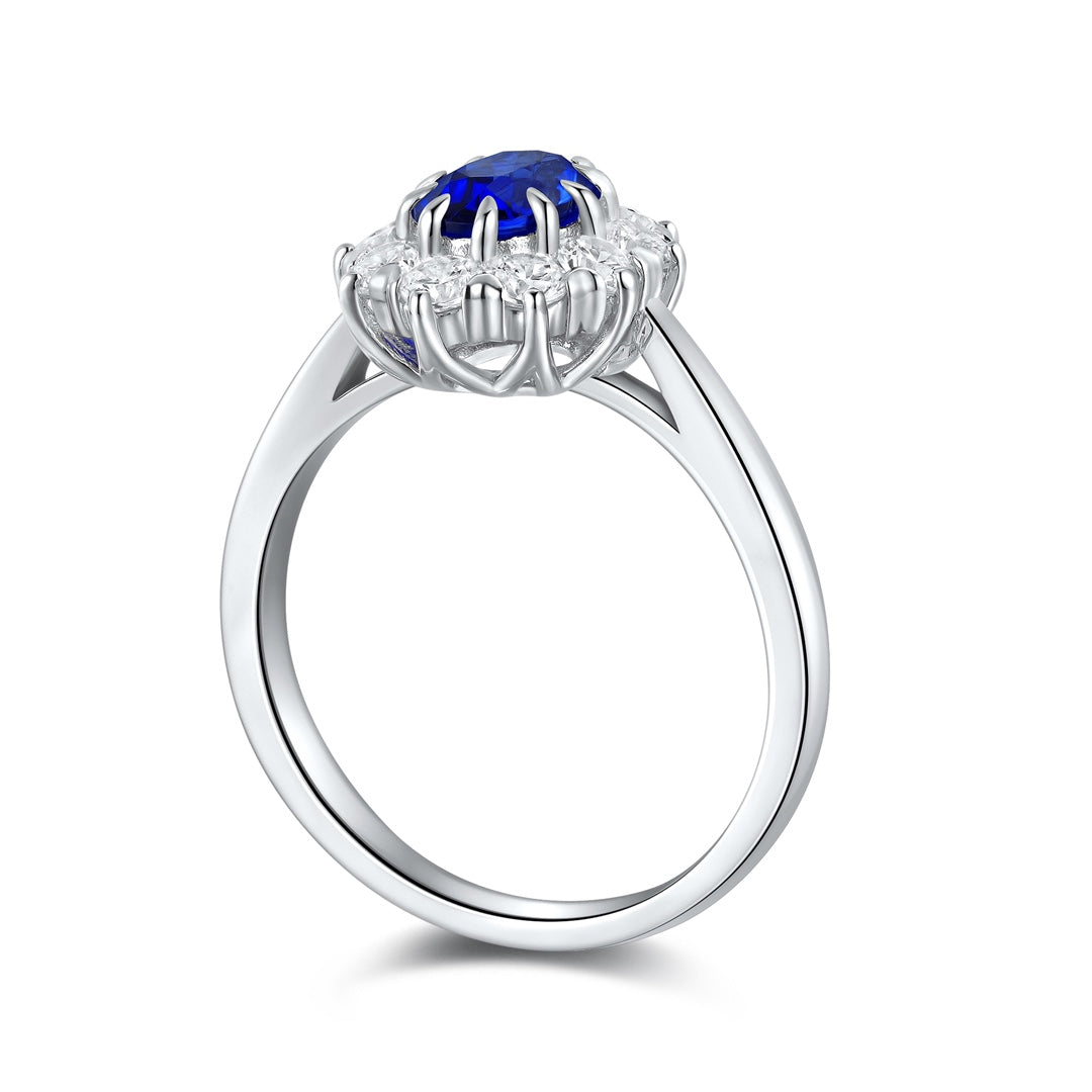 Sterling Silver Lab - Grown Sapphire Ring A – JSABR119Y
