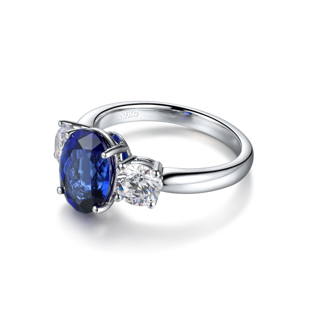 Sterling Silver Lab - Grown Sapphire Ring W – JSABR107Y-A