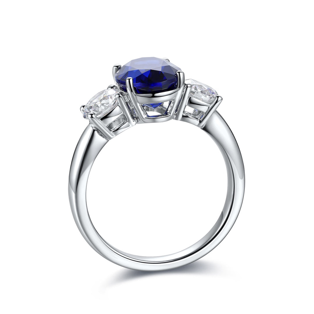 Sterling Silver Lab - Grown Sapphire Ring W – JSABR107Y-A
